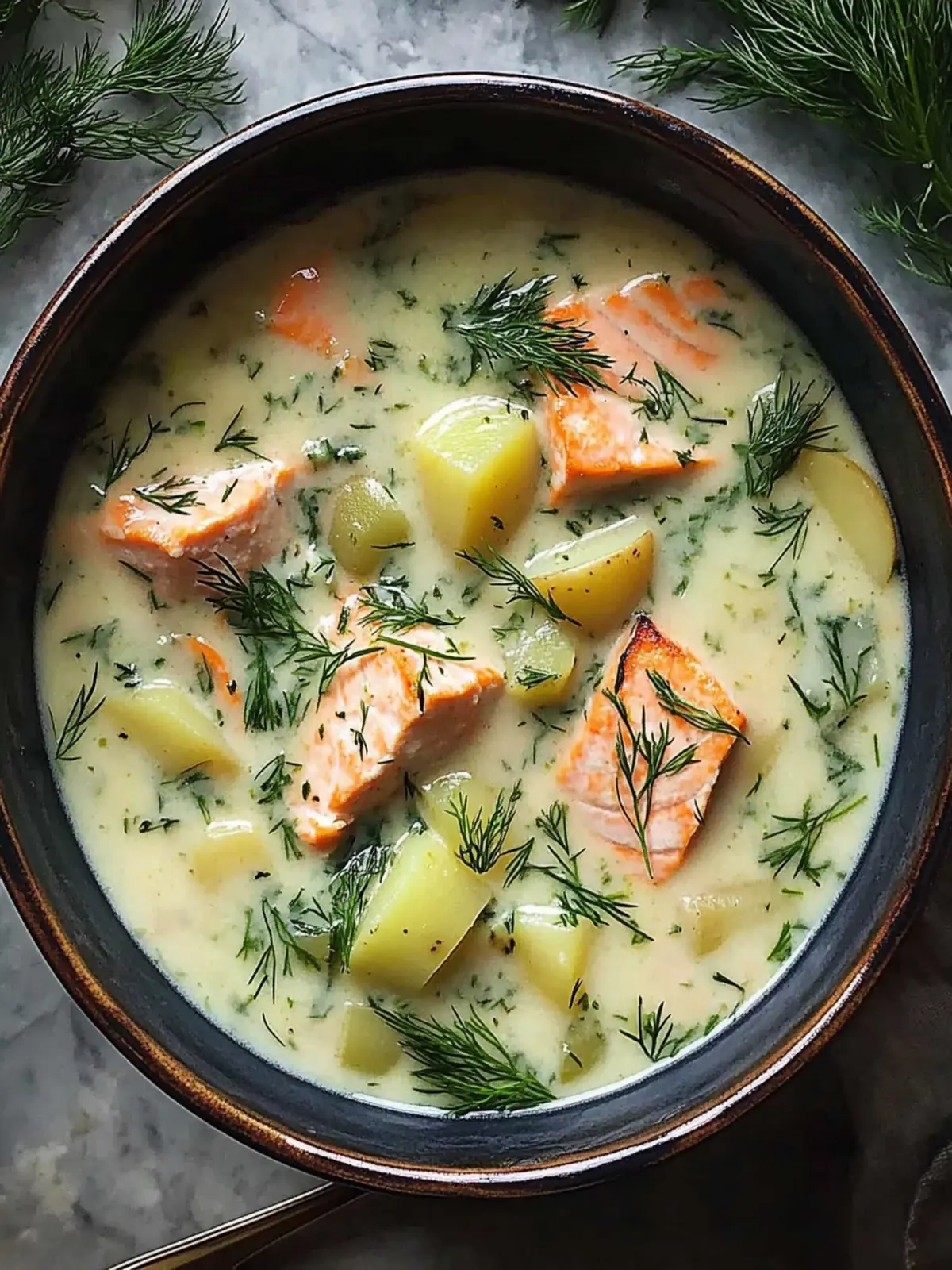 Creamy Dill Salmon Soup with Potatoes and Leeks for Comfort 5 Creamy Dill Salmon Soup with Potatoes and Leeks