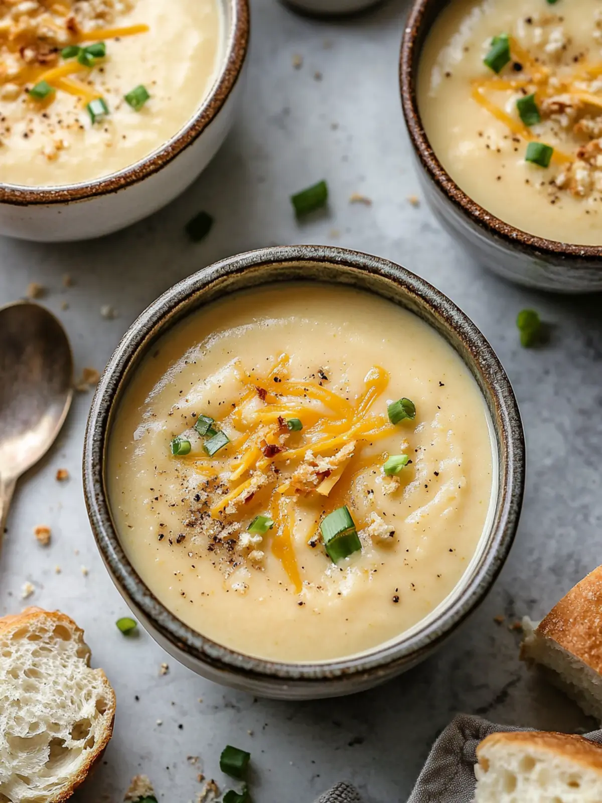 Irresistible Roasted Garlic Cheddar Cauliflower Soup Recipe 5 Roasted Garlic Cheddar Cauliflower Soup