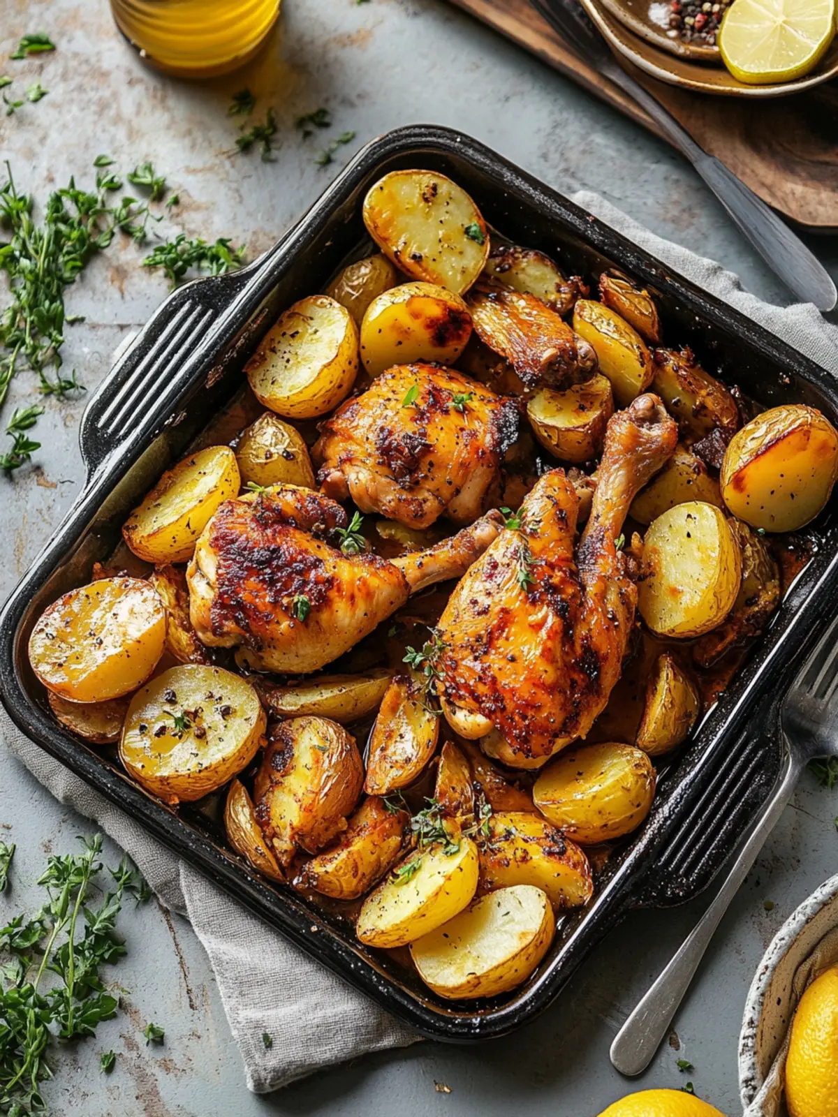 Delicious One-Pan Roasted Chicken & Potatoes Bliss 4 Roasted Chicken & Potatoes