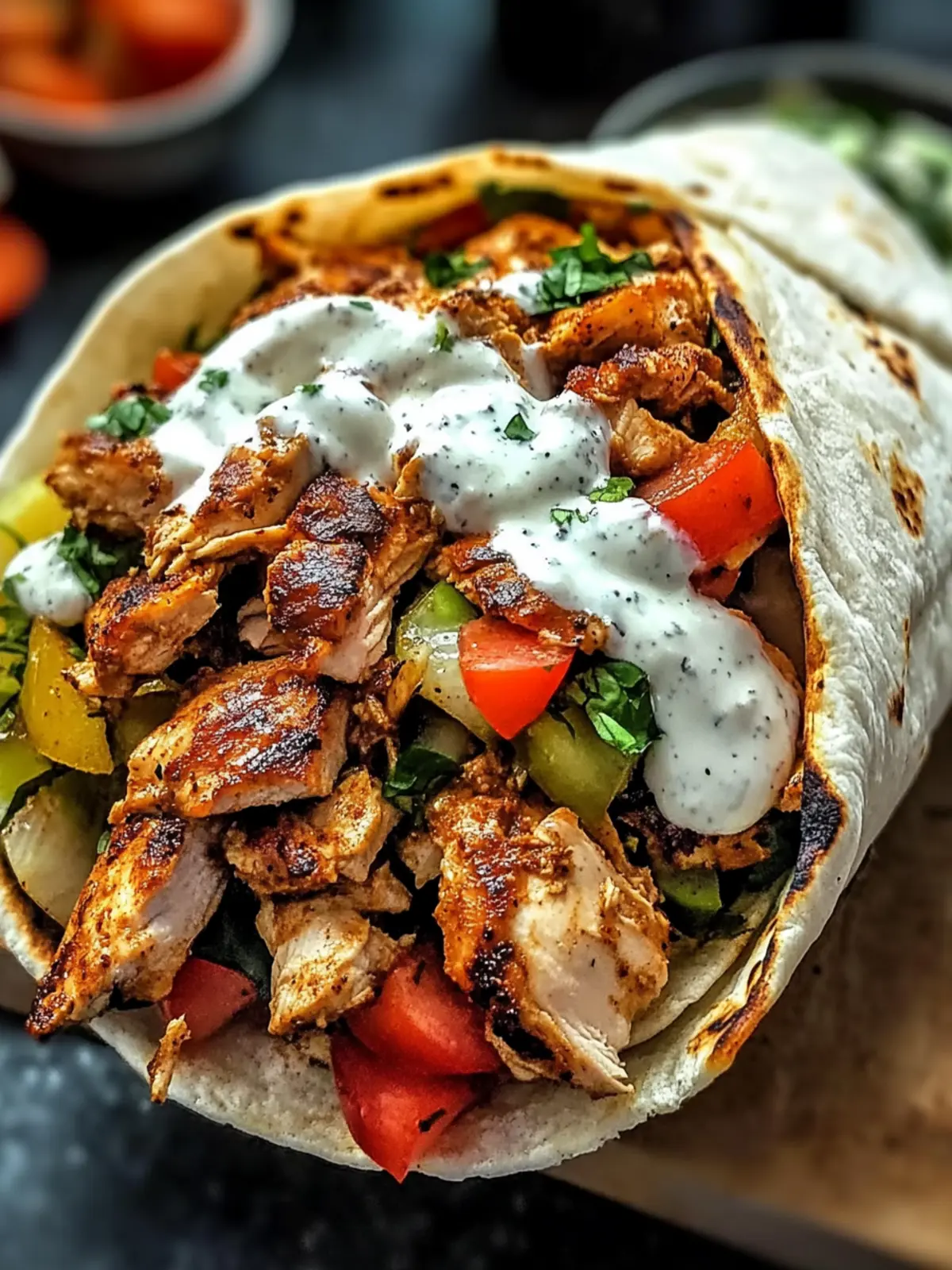 Savory Chicken Shawarma with Creamy Garlic Sauce Delight 2 Chicken Shawarma with Creamy Garlic Sauce