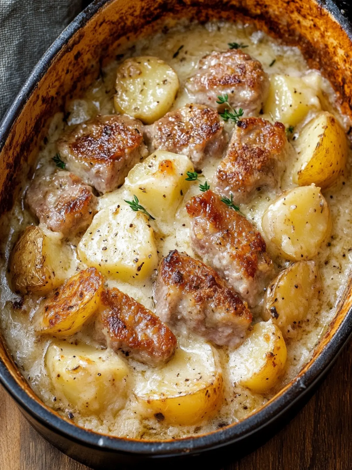 Oven Baked 3-Ingredient Creamed Pork and Potatoes Made Easy 2 Oven Baked 3-Ingredient Creamed Pork and Potatoes