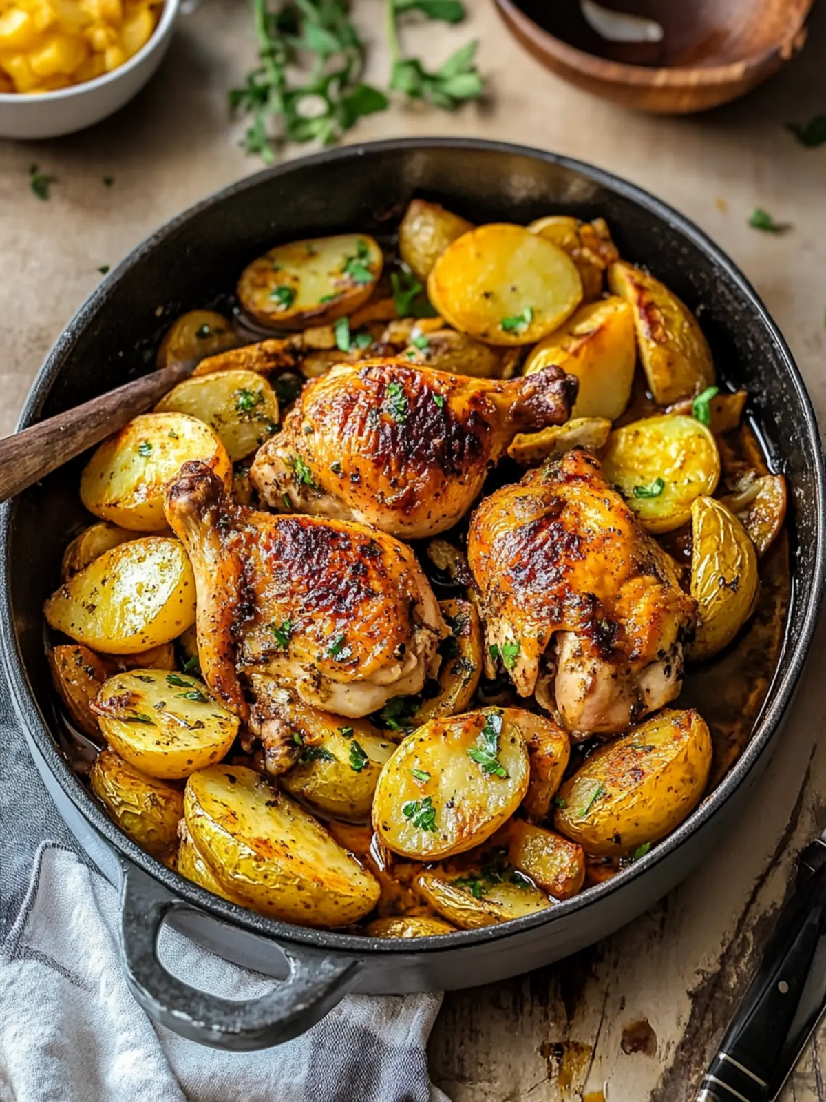Delicious One-Pan Roasted Chicken & Potatoes Bliss 3 Roasted Chicken & Potatoes