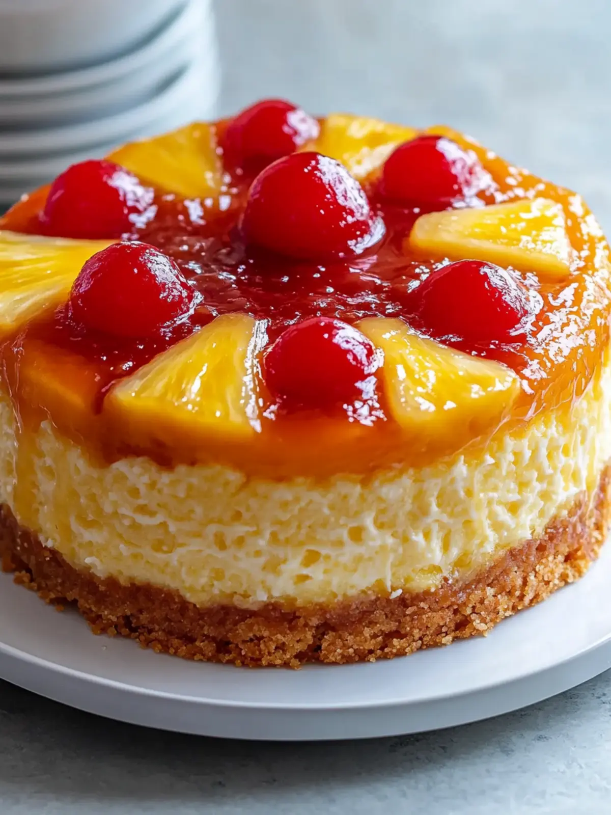 Pineapple Upside-Down Cheesecake: A Tropical Dream Dessert 2 Pineapple Upside-Down Cheesecake