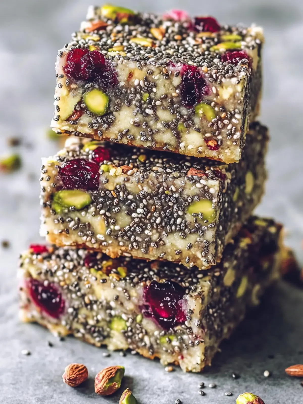 Pistachio Cranberry Chia Bars: Healthy No-Bake Snack Delight 2 Pistachio Cranberry Chia Bars