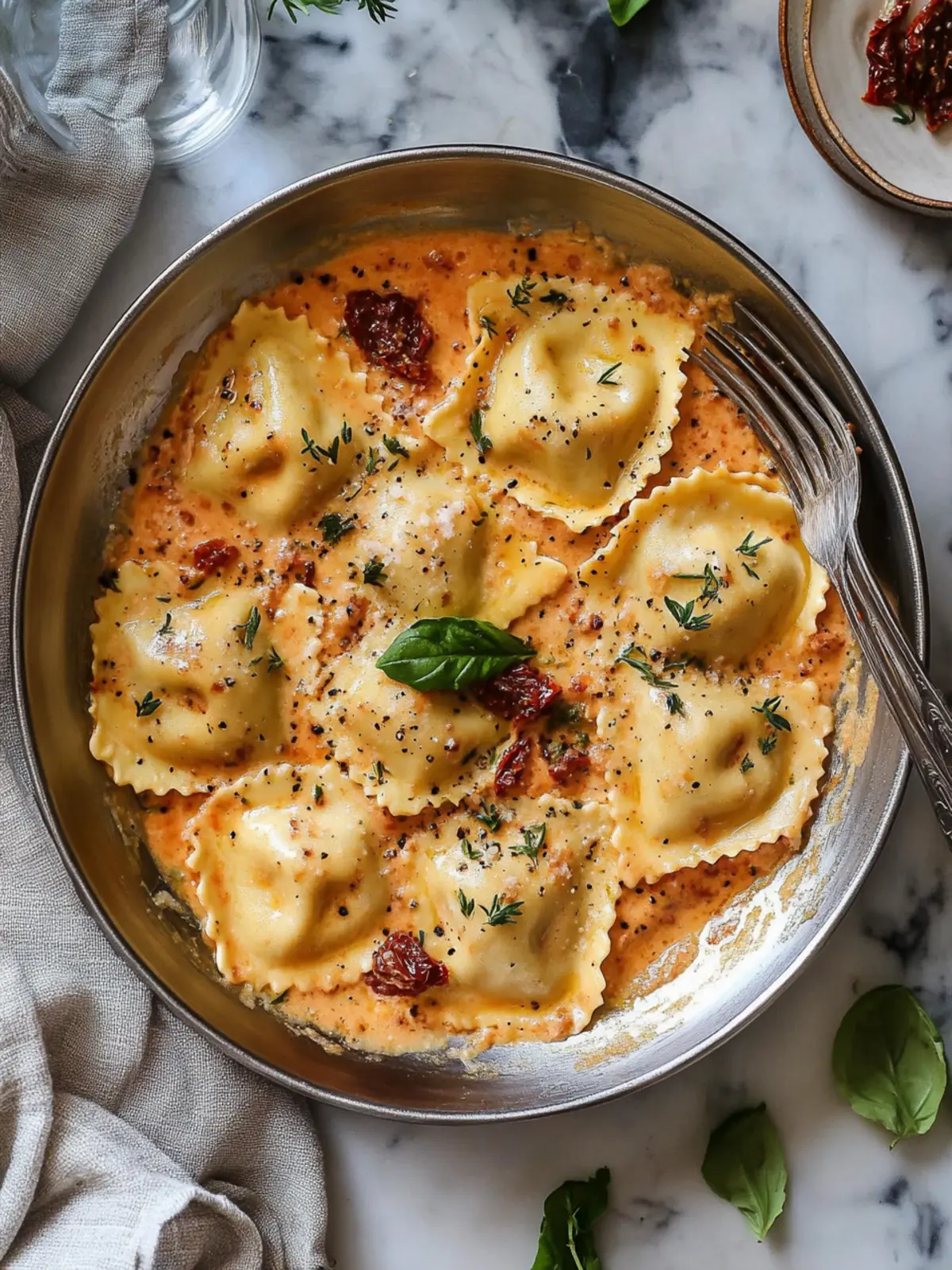 Ravioli with Sun Dried Tomato Cream Sauce in Just 30 Minutes 5 Ravioli with Sun Dried Tomato Cream Sauce