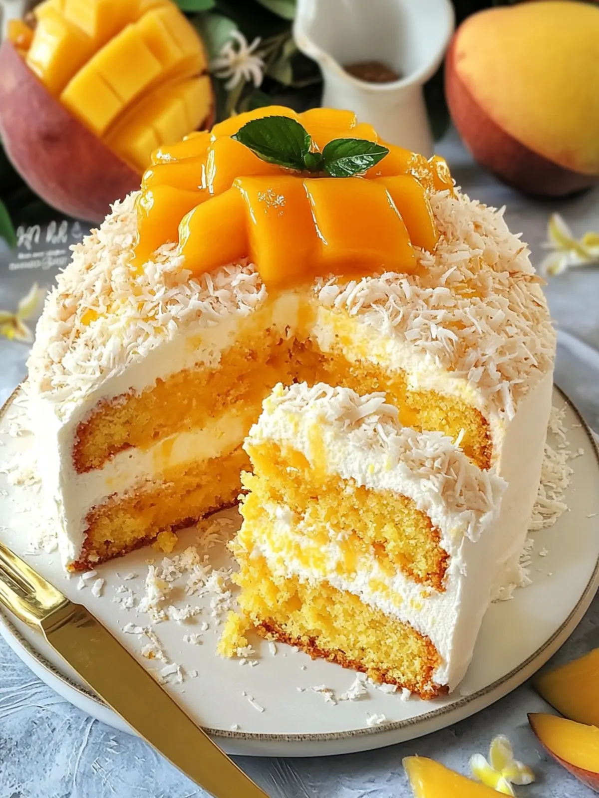 Irresistibly Sweet Vegan Mango Coconut Cake You'll Adore 3 Vegan Mango Coconut Cake