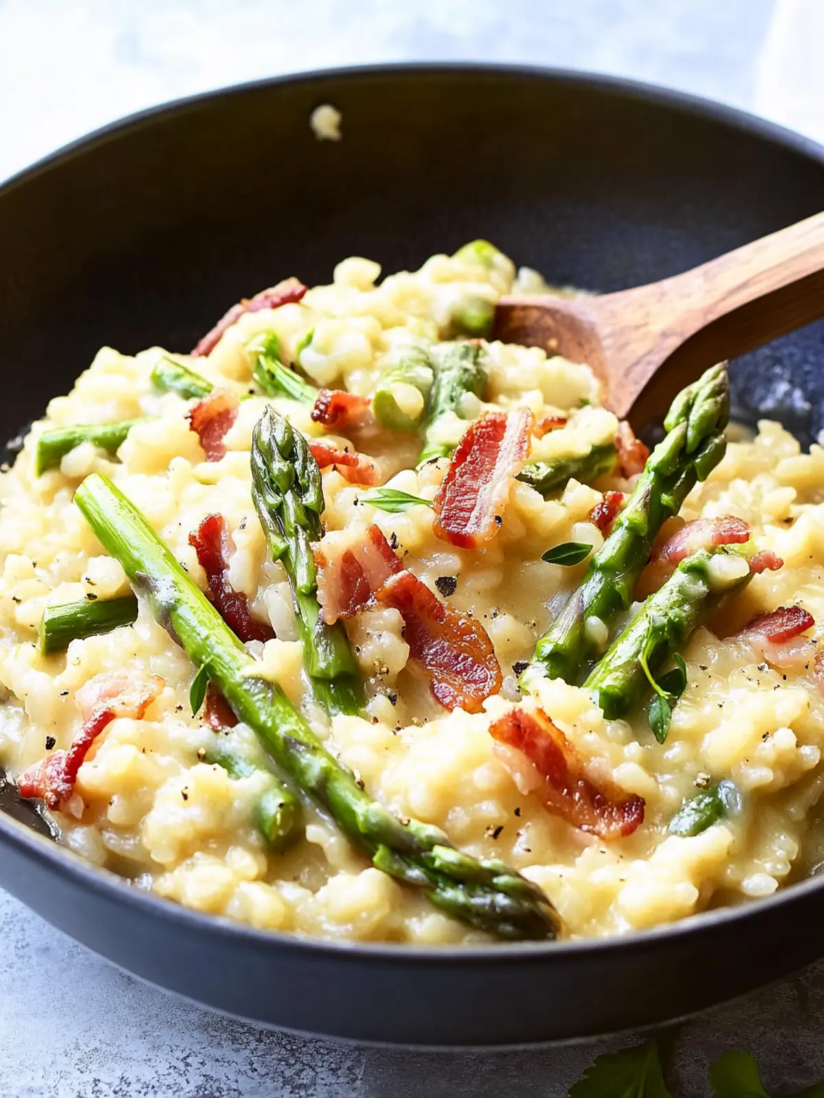 Creamy Asparagus Bacon Risotto: Comfort Food in One Pot 5 Creamy Asparagus Bacon Risotto