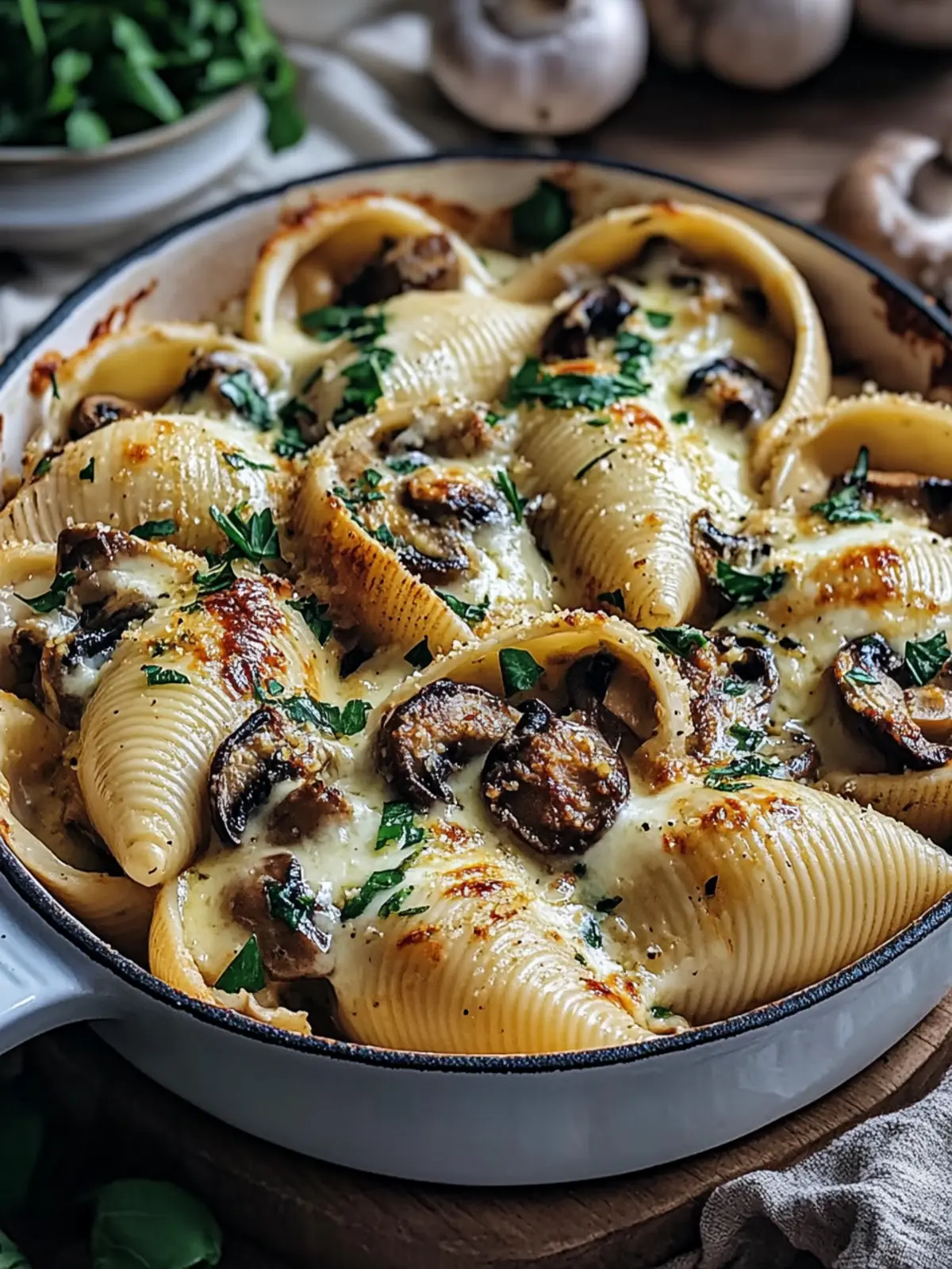 Creamy Garlic Mushroom Stuffed Shells for Cozy Dinner Bliss 4 Creamy Garlic Mushroom Stuffed Shells