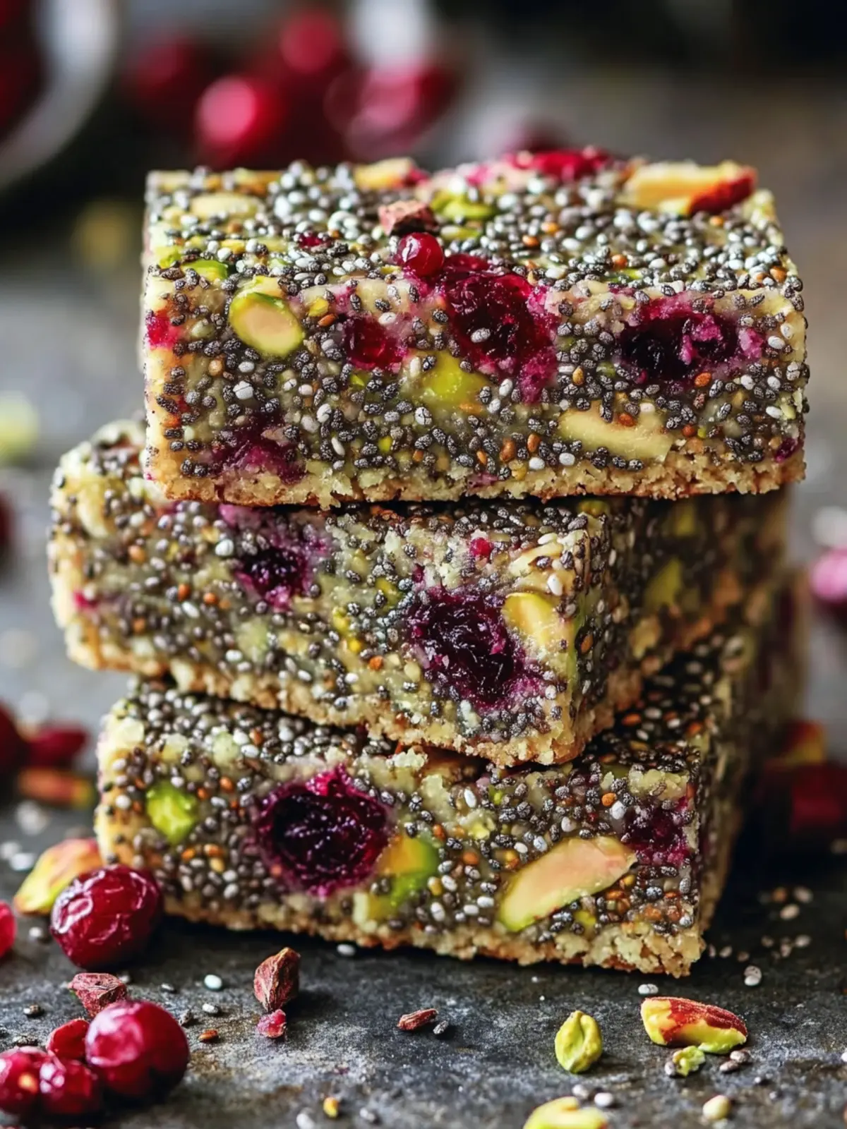 Pistachio Cranberry Chia Bars: Healthy No-Bake Snack Delight 5 Pistachio Cranberry Chia Bars