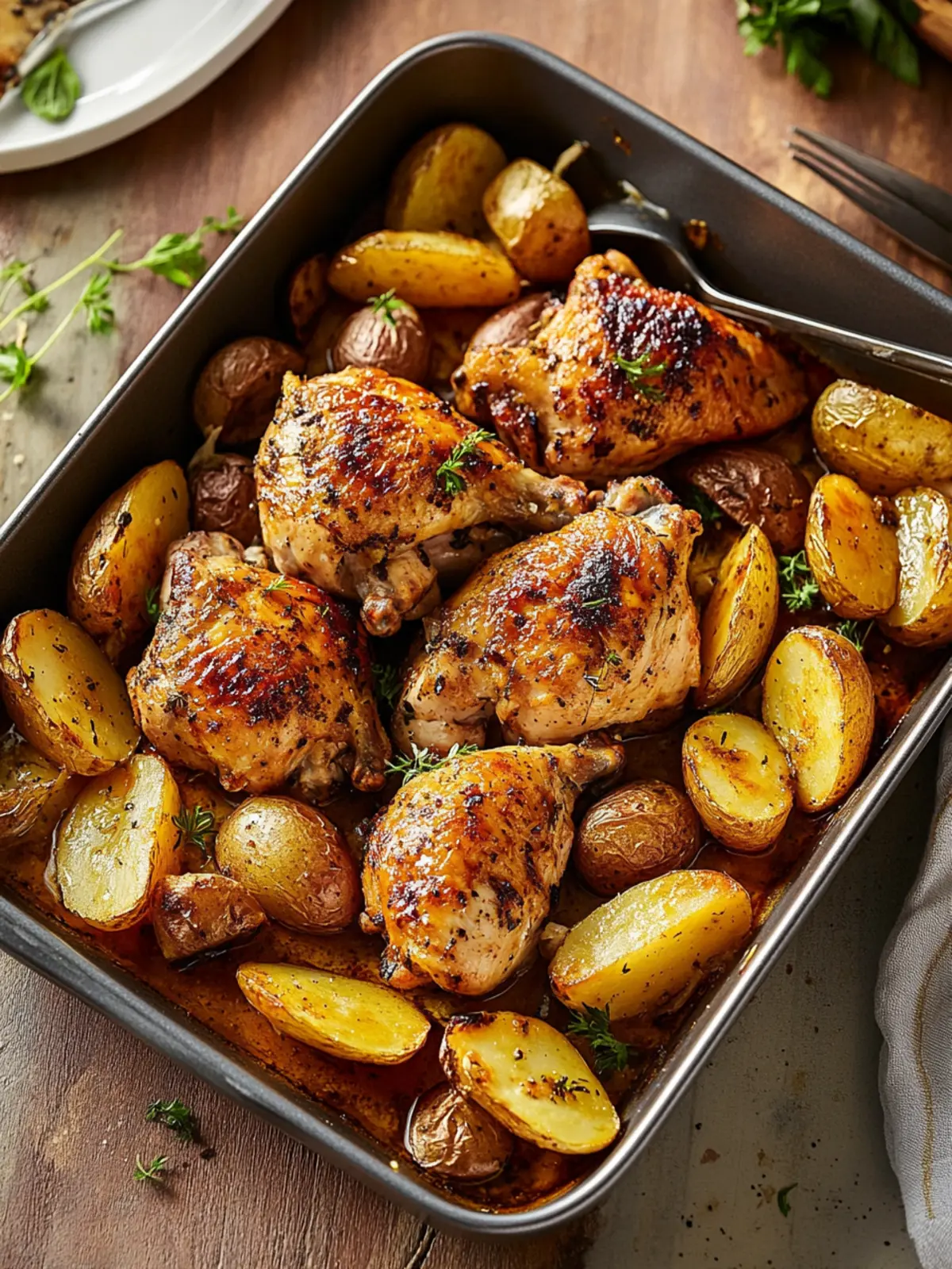 Delicious One-Pan Roasted Chicken & Potatoes Bliss 2 Roasted Chicken & Potatoes