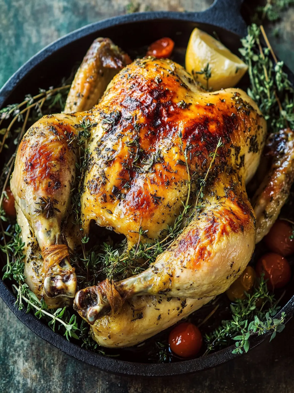 Succulent Whole Roasted Herb Chicken with Garlic Butter Magic 4 Whole Roasted Herb Chicken