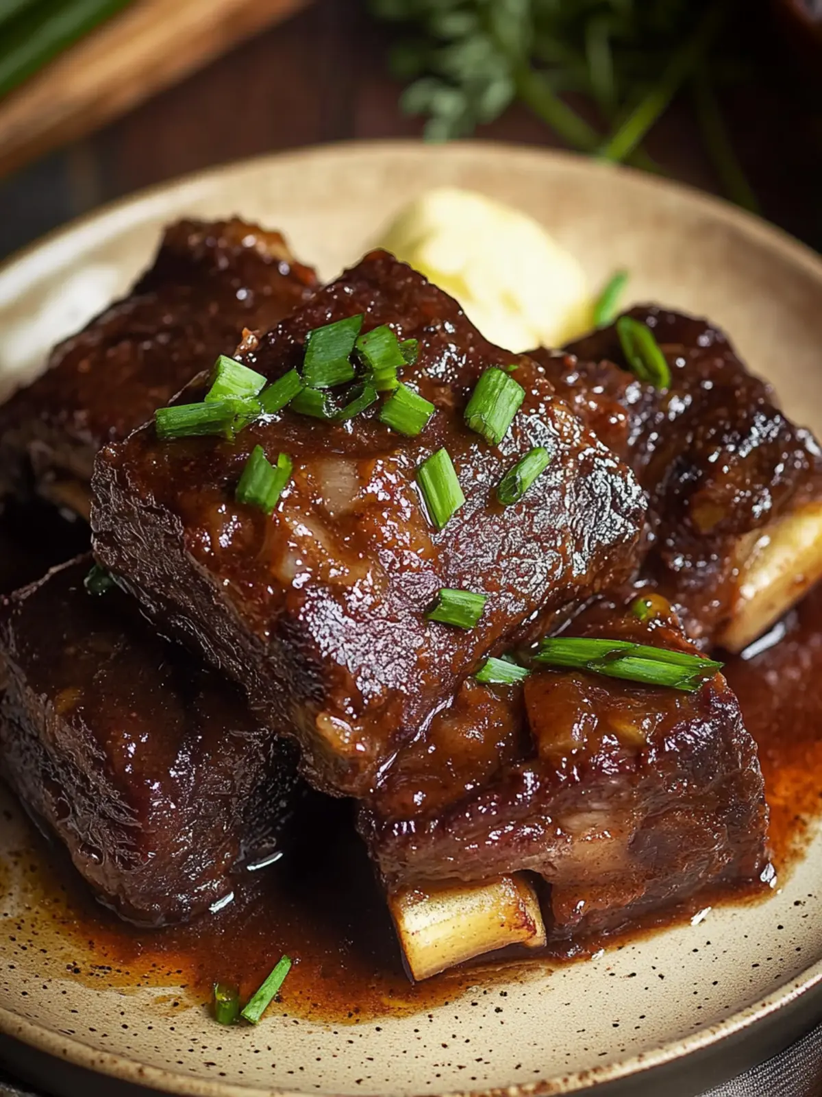 Slow Cooked Beef Short Ribs in Soy Apple Sauce Bliss 5 Slow Cooked Beef Short Ribs in Soy Apple Sauce