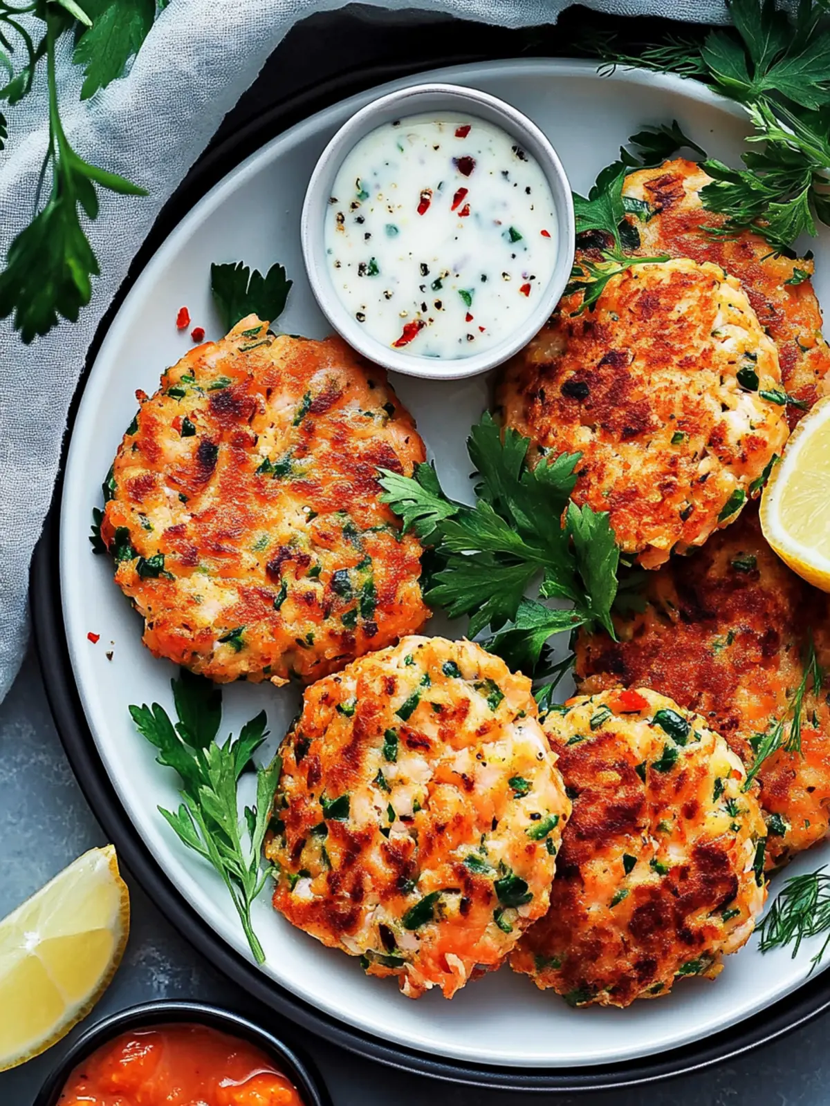 Delicious Salmon Patties with Zesty Lemon Dill Sauce 5 Salmon Patties