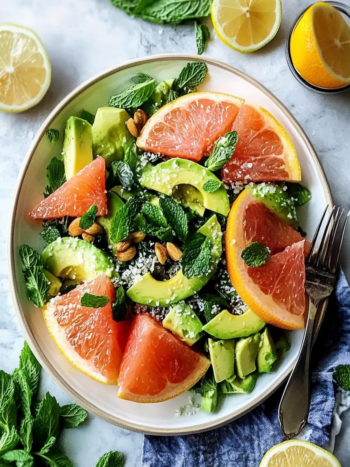 Zesty Pomelo Avocado Salad with Creamy Mint Yogurt Dressing 3 Pomelo Avocado Salad with Mint Yogurt Dressing