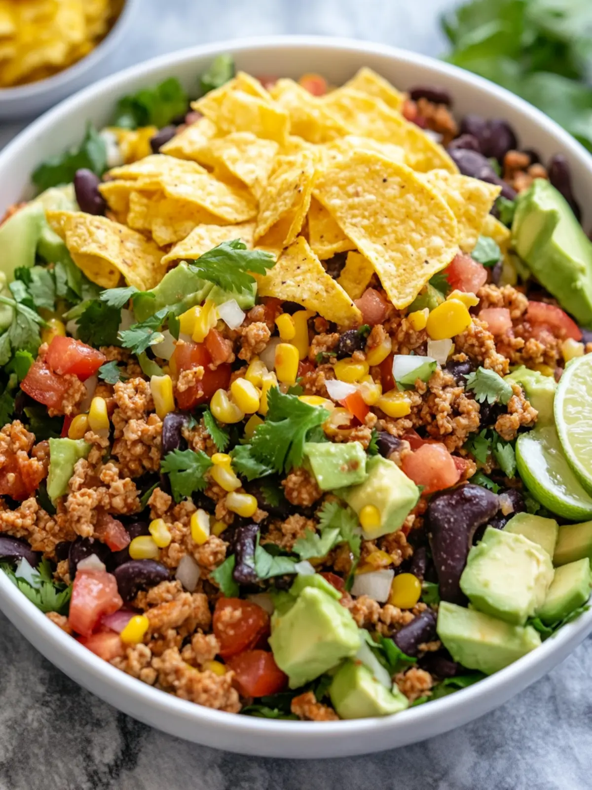 Chopped Taco Ground Chicken Salad Recipe
