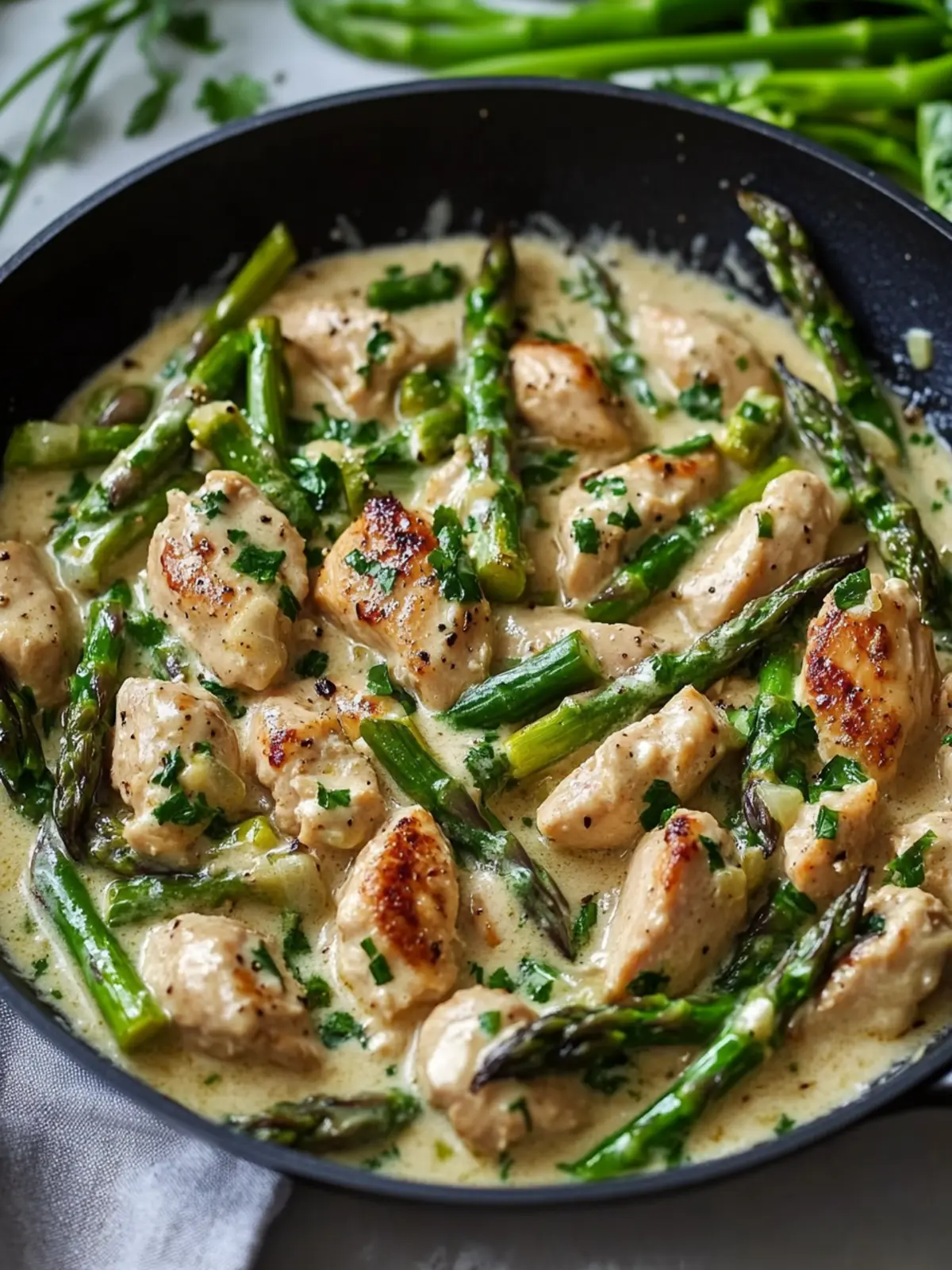 Creamy Chicken Asparagus Skillet Ready in 30 Minutes! 3 Creamy Chicken Asparagus Skillet