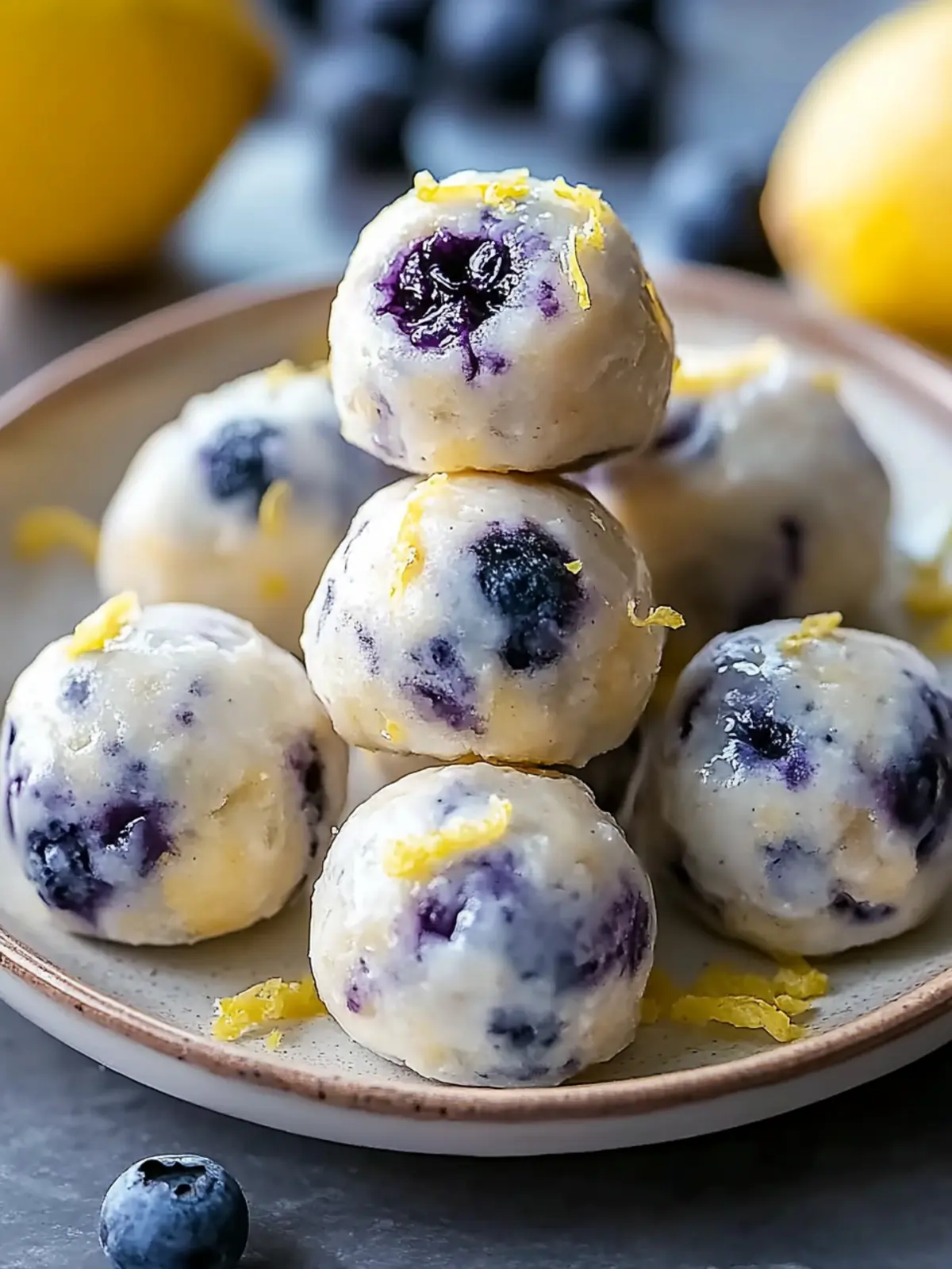 Zesty Lemon Blueberry Protein Bites