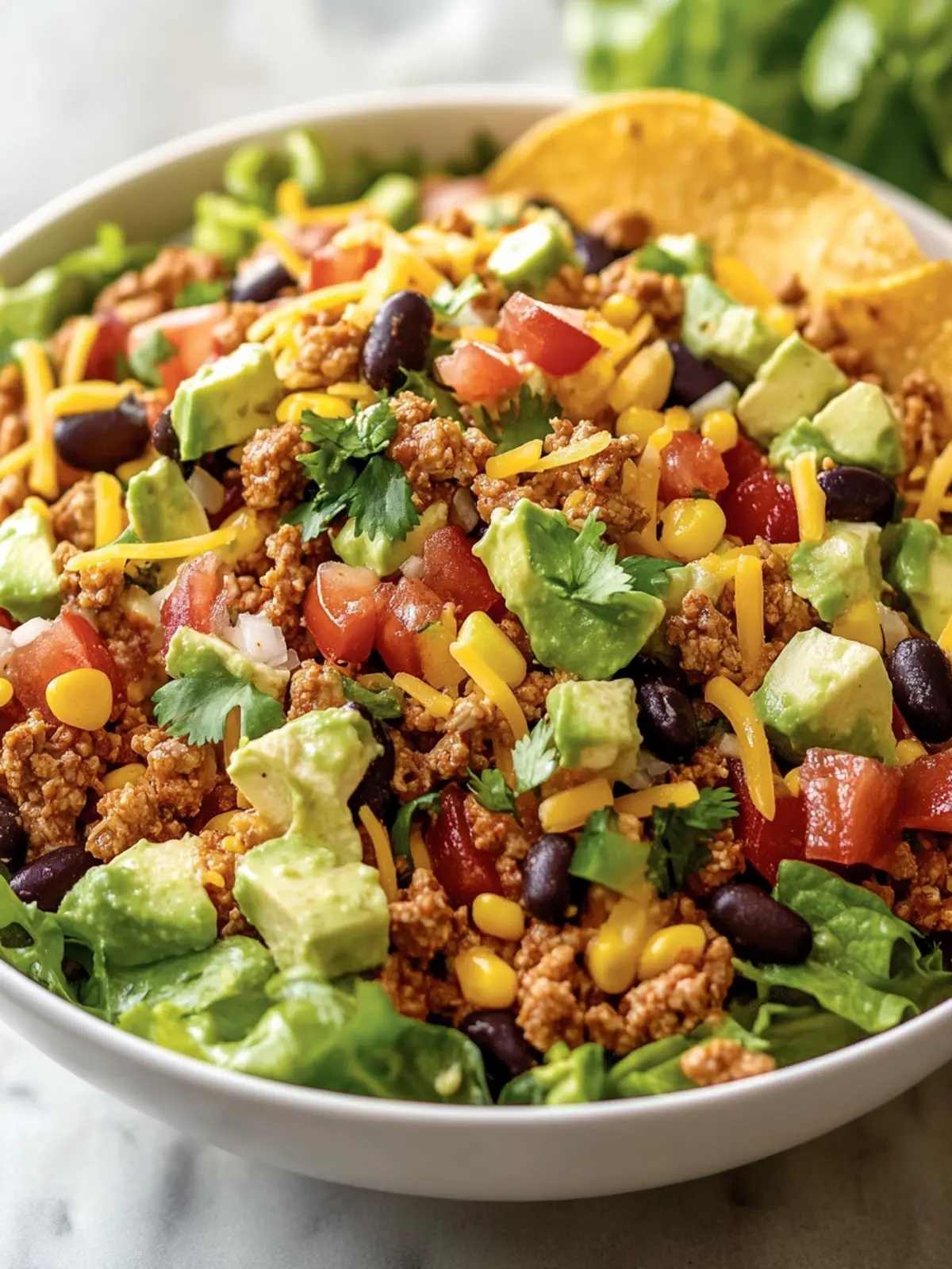 Chopped Taco Ground Chicken Salad Recipe