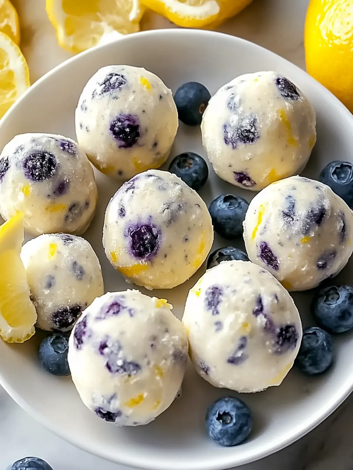 Zesty Lemon Blueberry Protein Bites