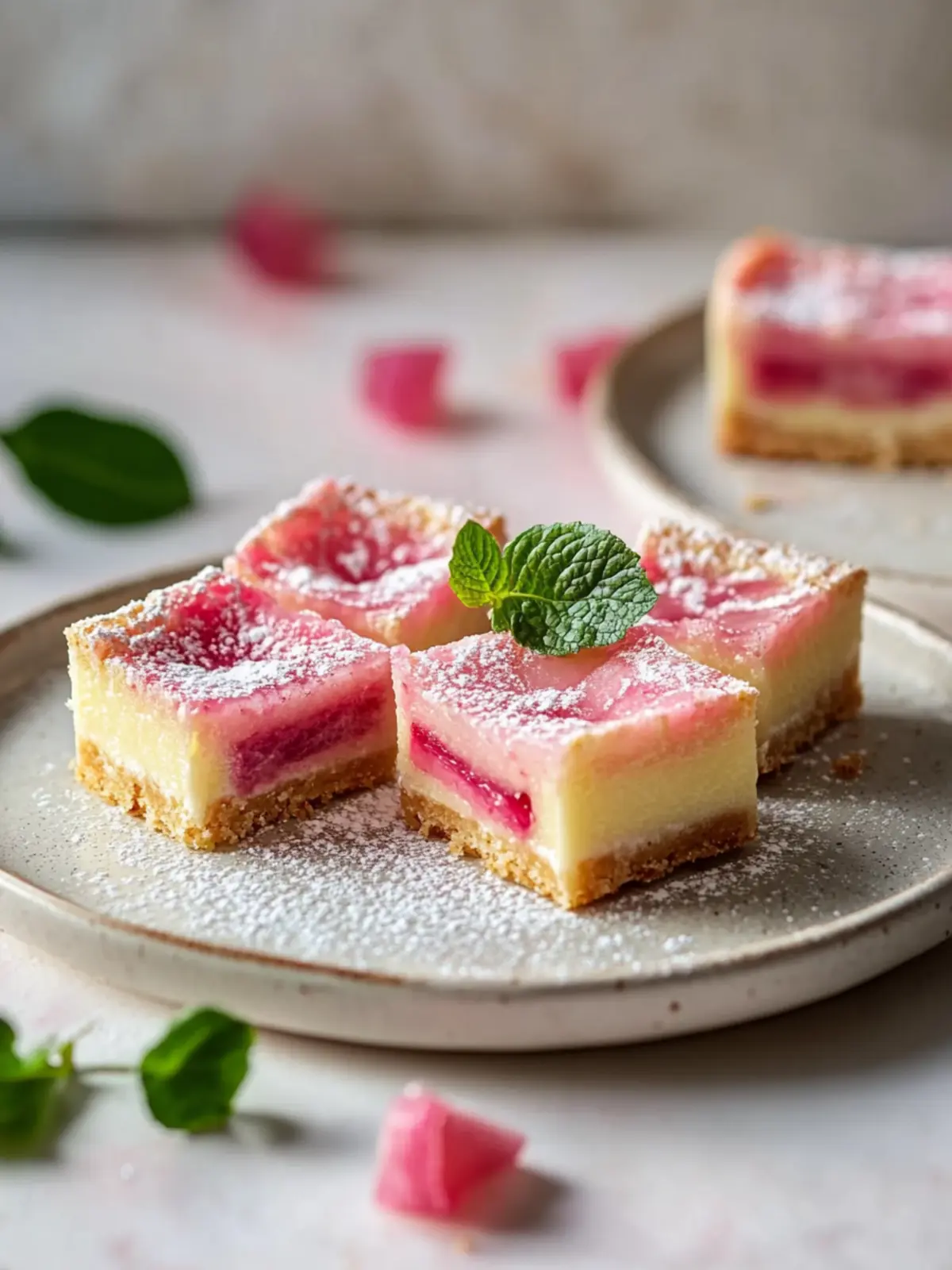 Delightful Sweet and Tangy Mini Rhubarb Custard Bars Recipe 4 Sweet and Tangy Mini Rhubarb Custard Bars