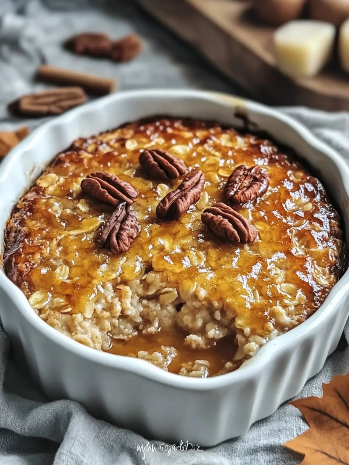 Cozy Fall Maple Brown Sugar Baked Oatmeal Easy Weeknight Breakfast Recipe