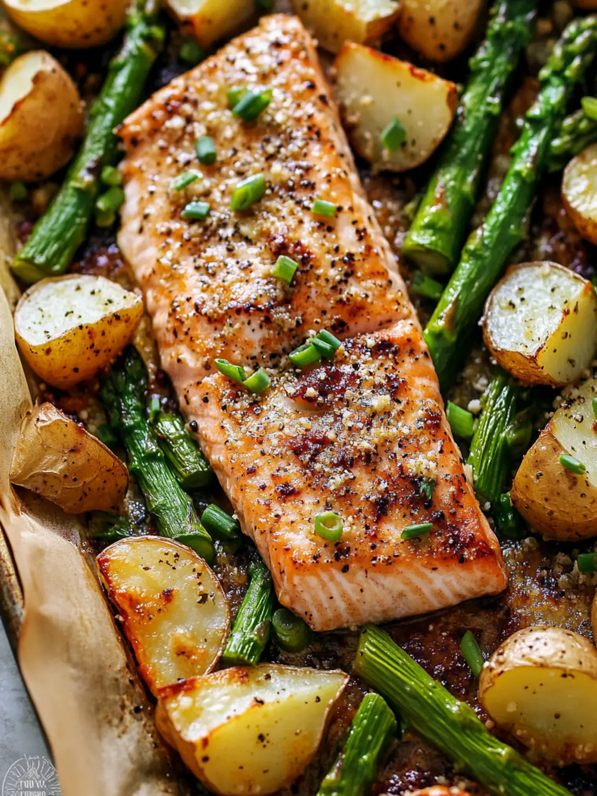 Baked Trout with Asparagus and Baby Potatoes (Easy Sheet Pan Dinner)