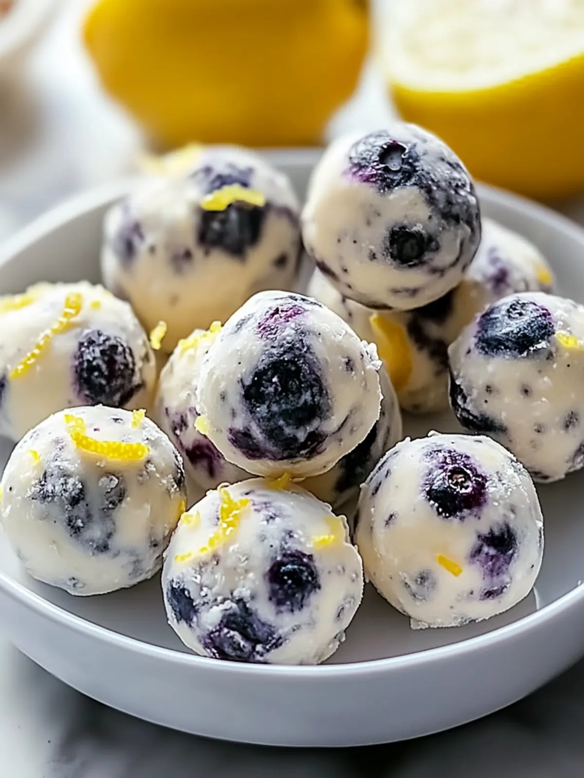 Zesty Lemon Blueberry Protein Bites
