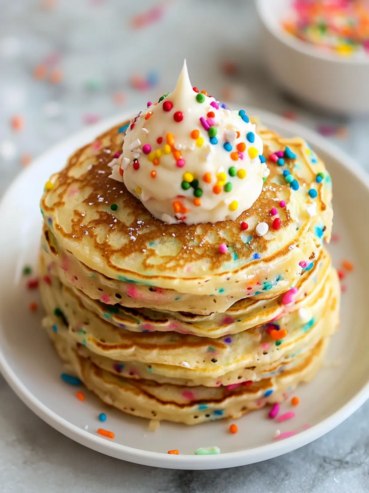 Fluffy Homemade Funfetti Pancakes: Birthday Joy in Every Bite 4 Homemade Funfetti Pancakes (Birthday Cake Pancakes)