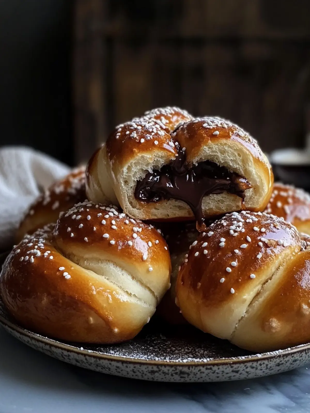 Decadent Pretzel Rolls Stuffed with Chocolate and Caramel 3 Pretzel Rolls Stuffed with Chocolate and Caramel