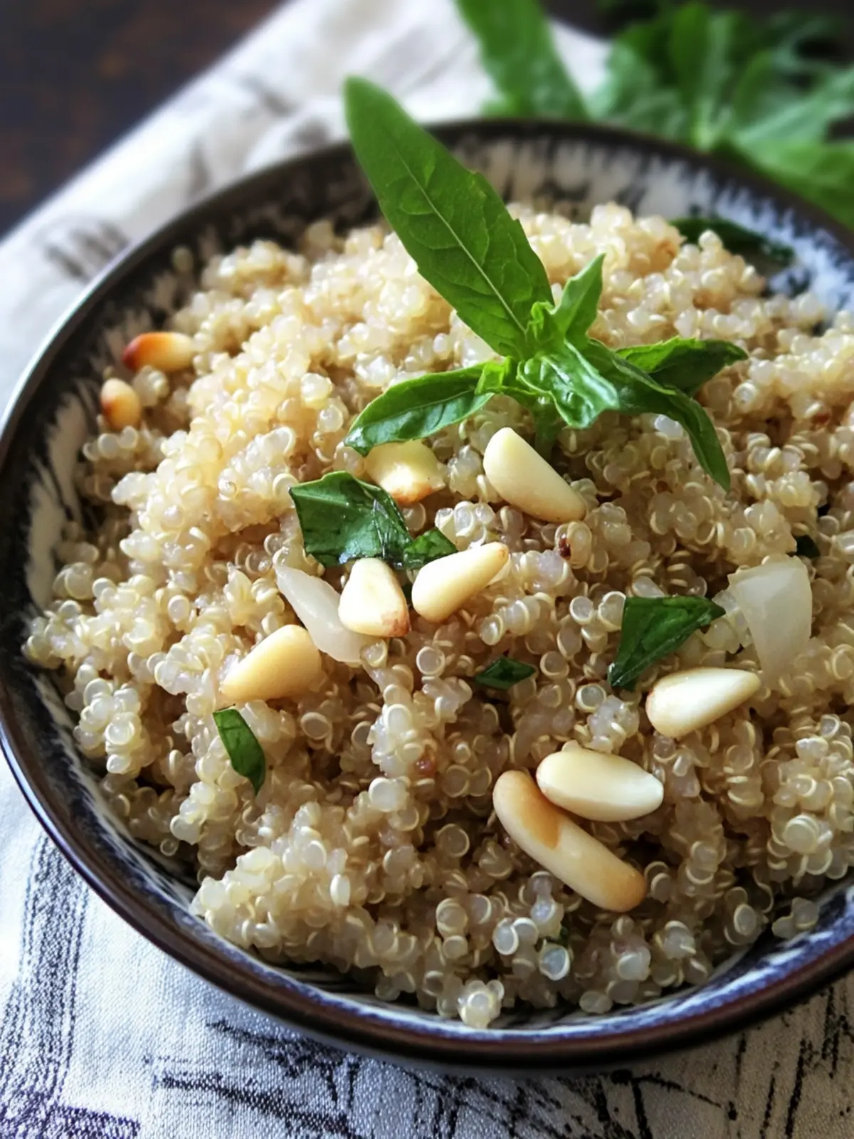 Quinoa with Onions and Pinenuts