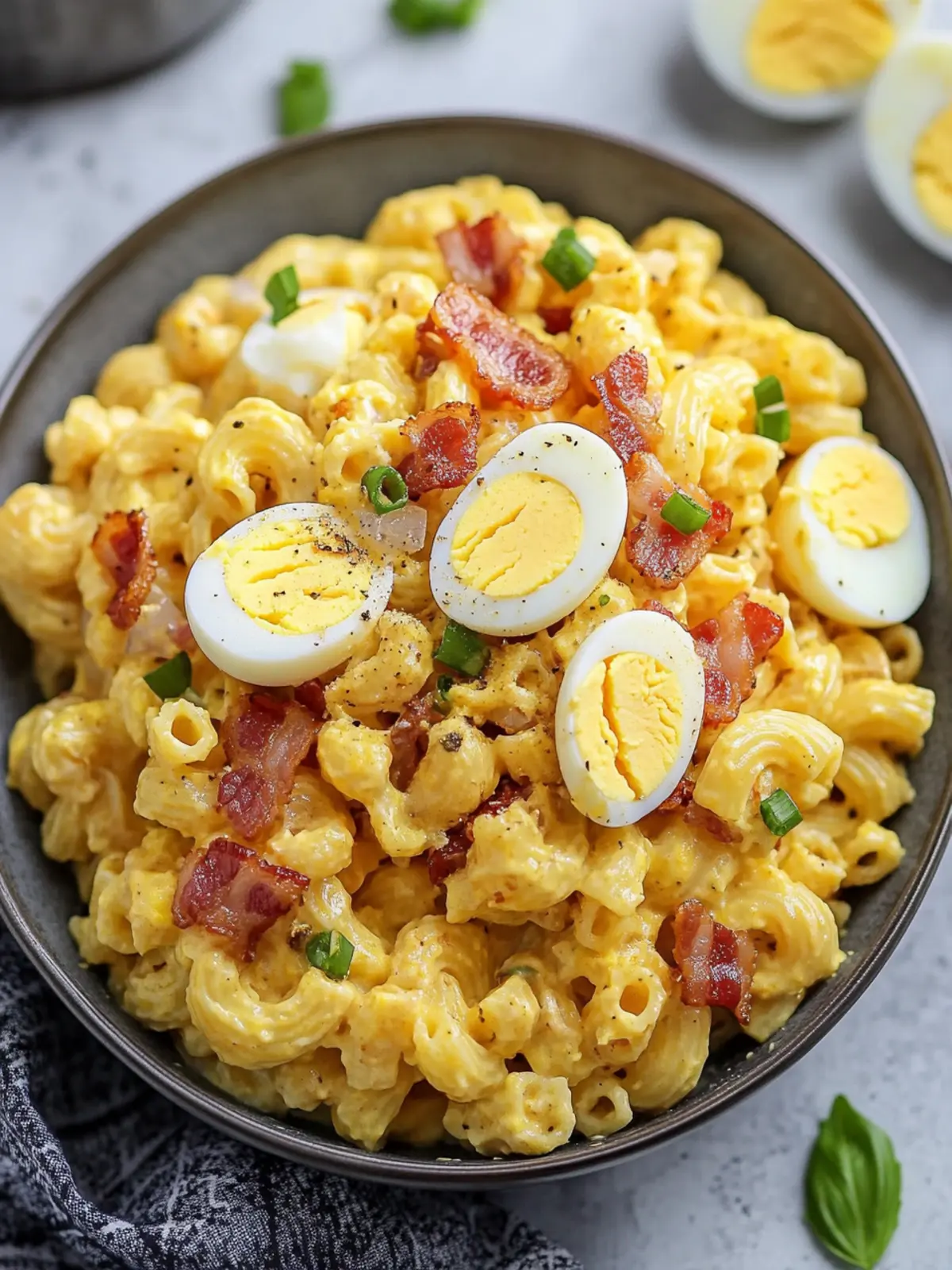 Loaded Bacon and Deviled Egg Pasta Salad