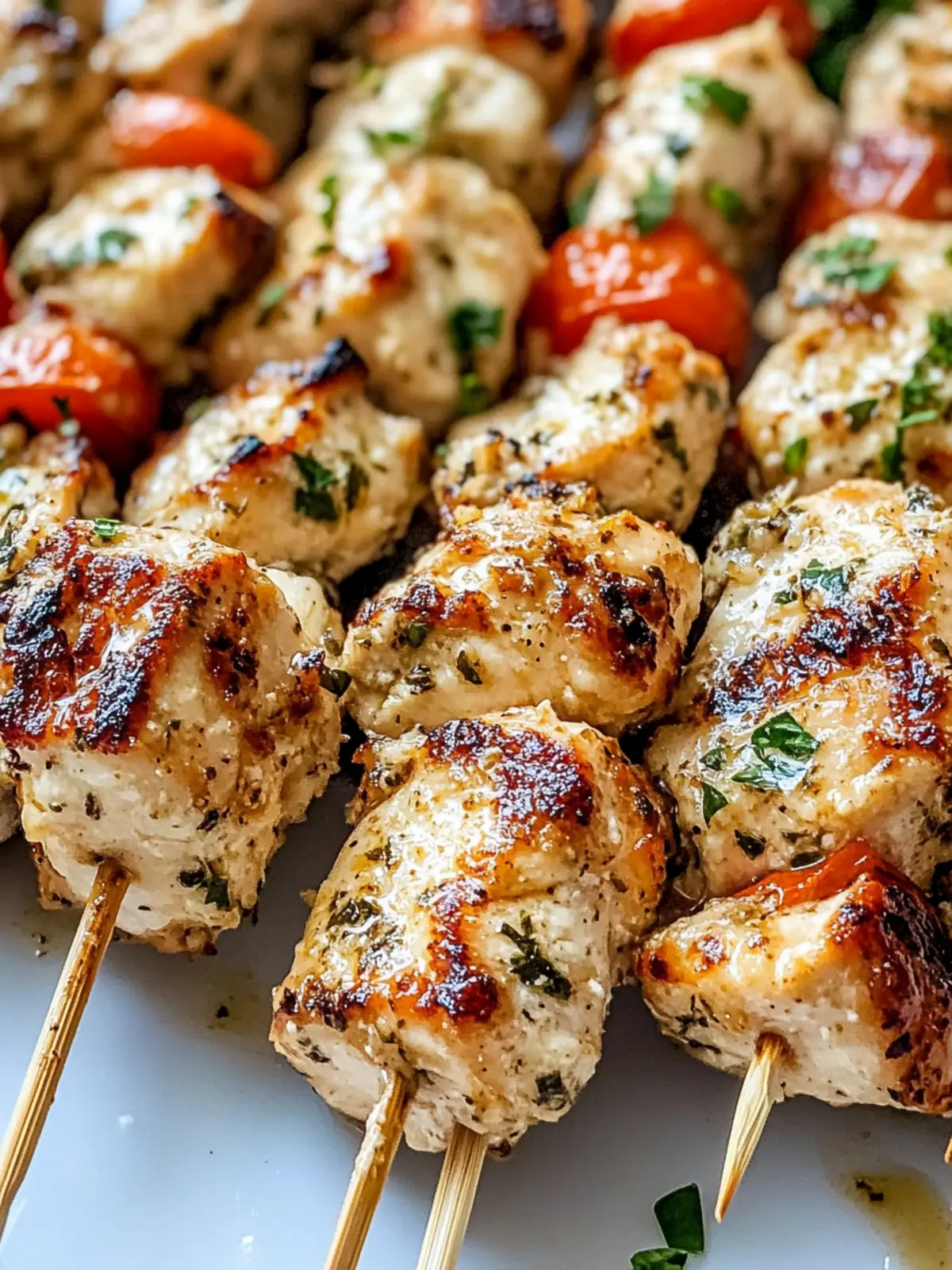 Ranch Garlic Parmesan Chicken Skewers