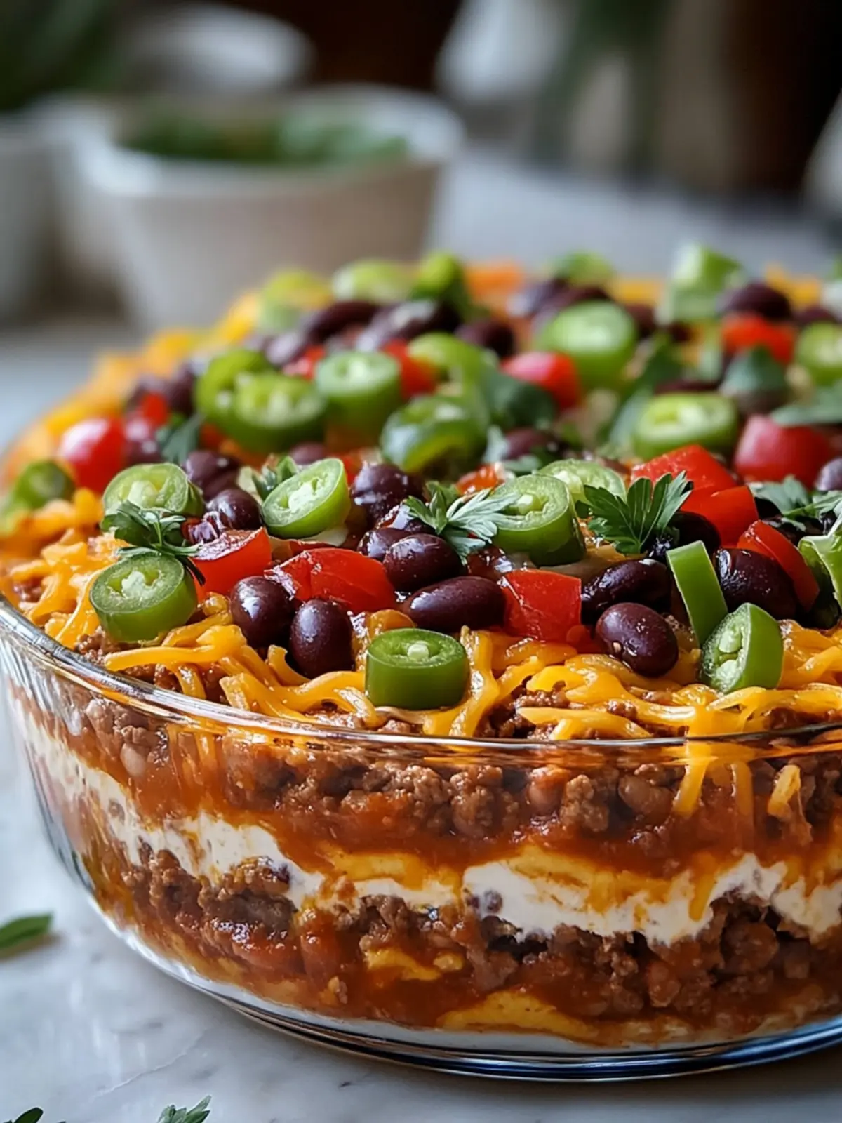 Ultimate Beef and Bean 7 Layer Dip: Your New Party Favorite 3 Ultimate Beef and Bean 7 Layer Dip