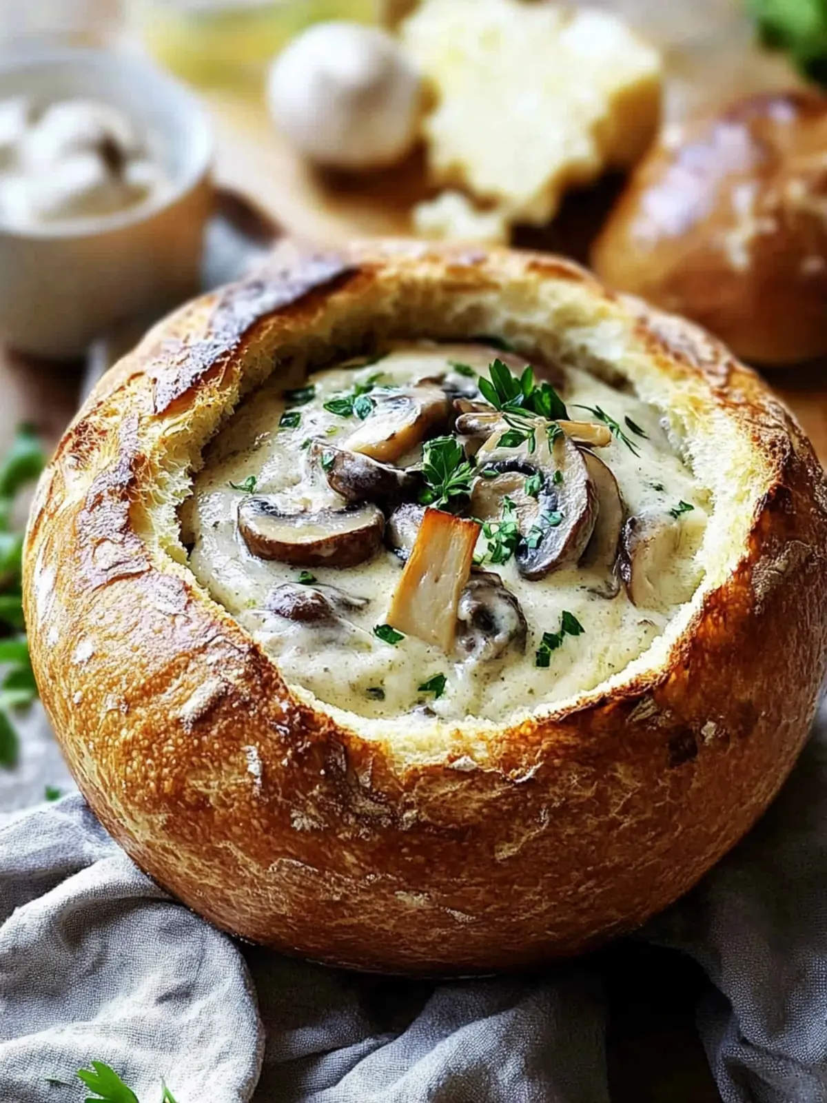 Deliciously Cozy Creamy Mushroom Bread Bowl Recipe 5 Creamy Mushroom Bread Bowl Recipe