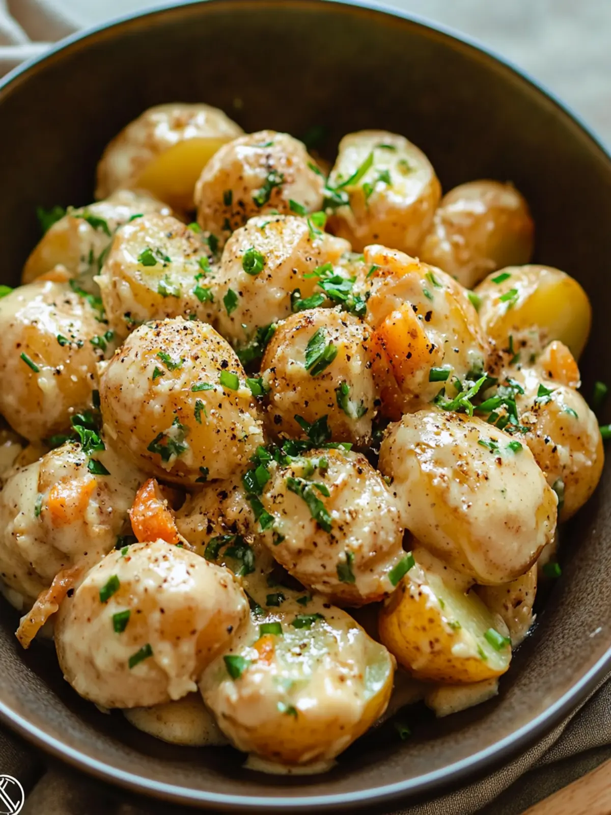 Garlic-Infused Creamy Baby Potatoes