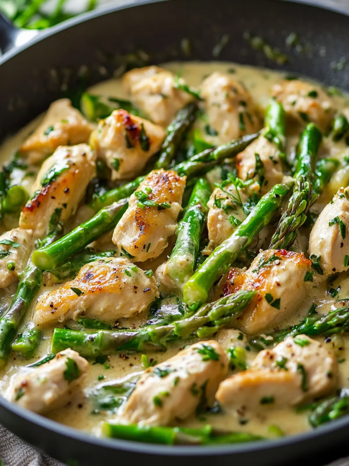 Creamy Chicken Asparagus Skillet Ready in 30 Minutes! 4 Creamy Chicken Asparagus Skillet