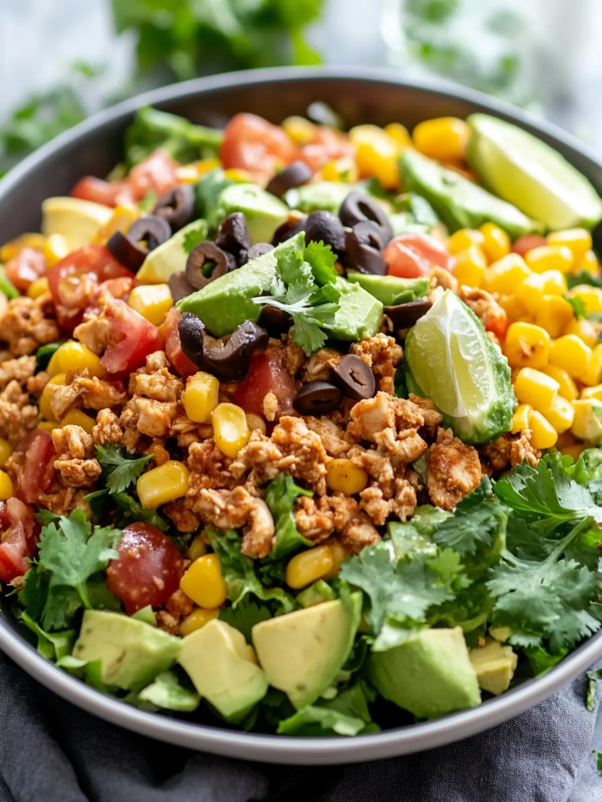Chopped Taco Ground Chicken Salad Recipe