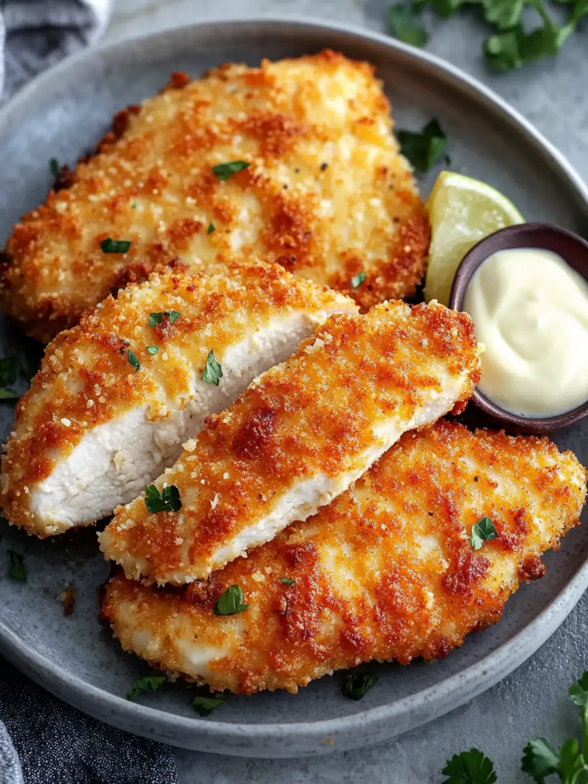 Crispy Air Fryer Parmesan Crusted Chicken with Mayo in 15 Minutes 3 Air Fryer Parmesan Crusted Chicken with Mayo