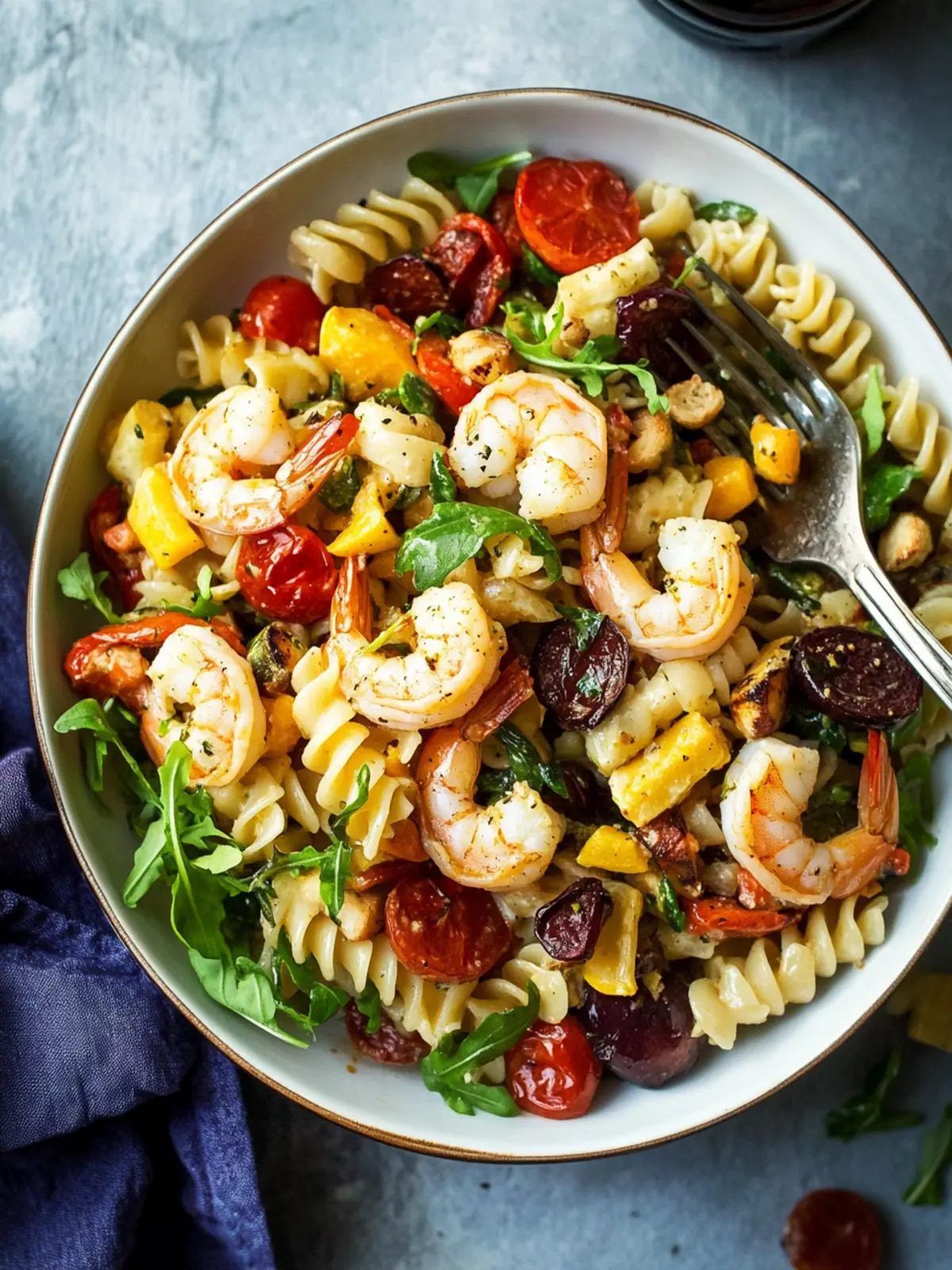 Roasted Vegetable Pasta Salad With Shrimp for a Healthy Boost 3 Roasted Vegetable Pasta Salad With Shrimp