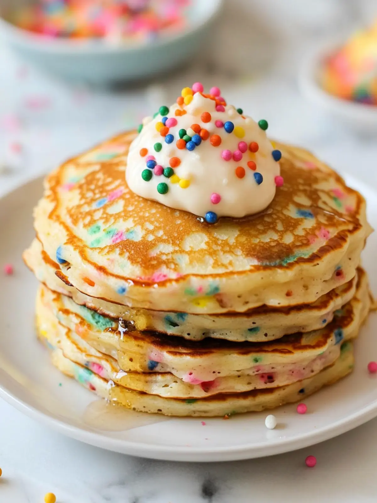 Fluffy Homemade Funfetti Pancakes: Birthday Joy in Every Bite 2 Homemade Funfetti Pancakes (Birthday Cake Pancakes)