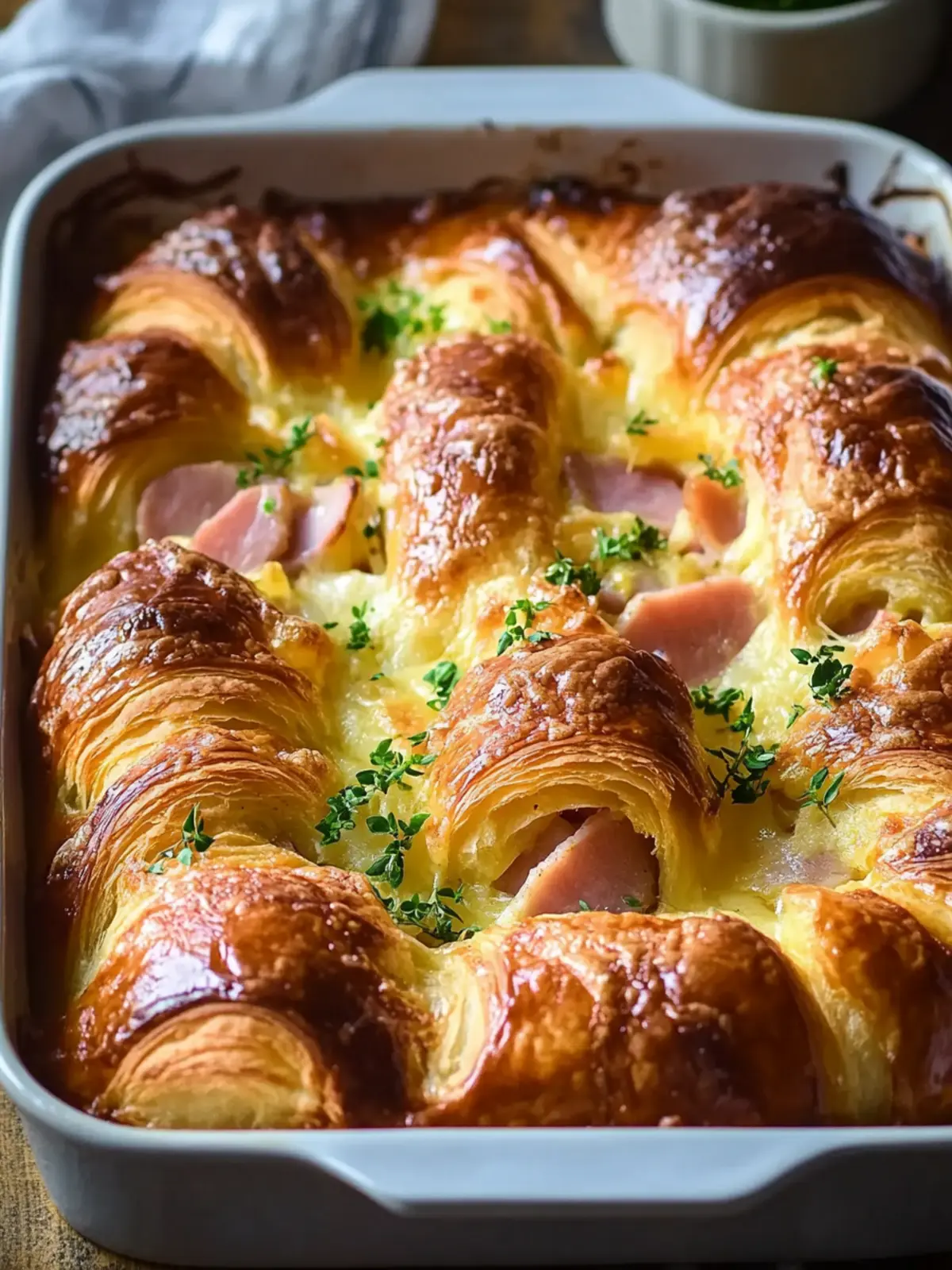 Ham And Cheese Croissant Brunch Bake