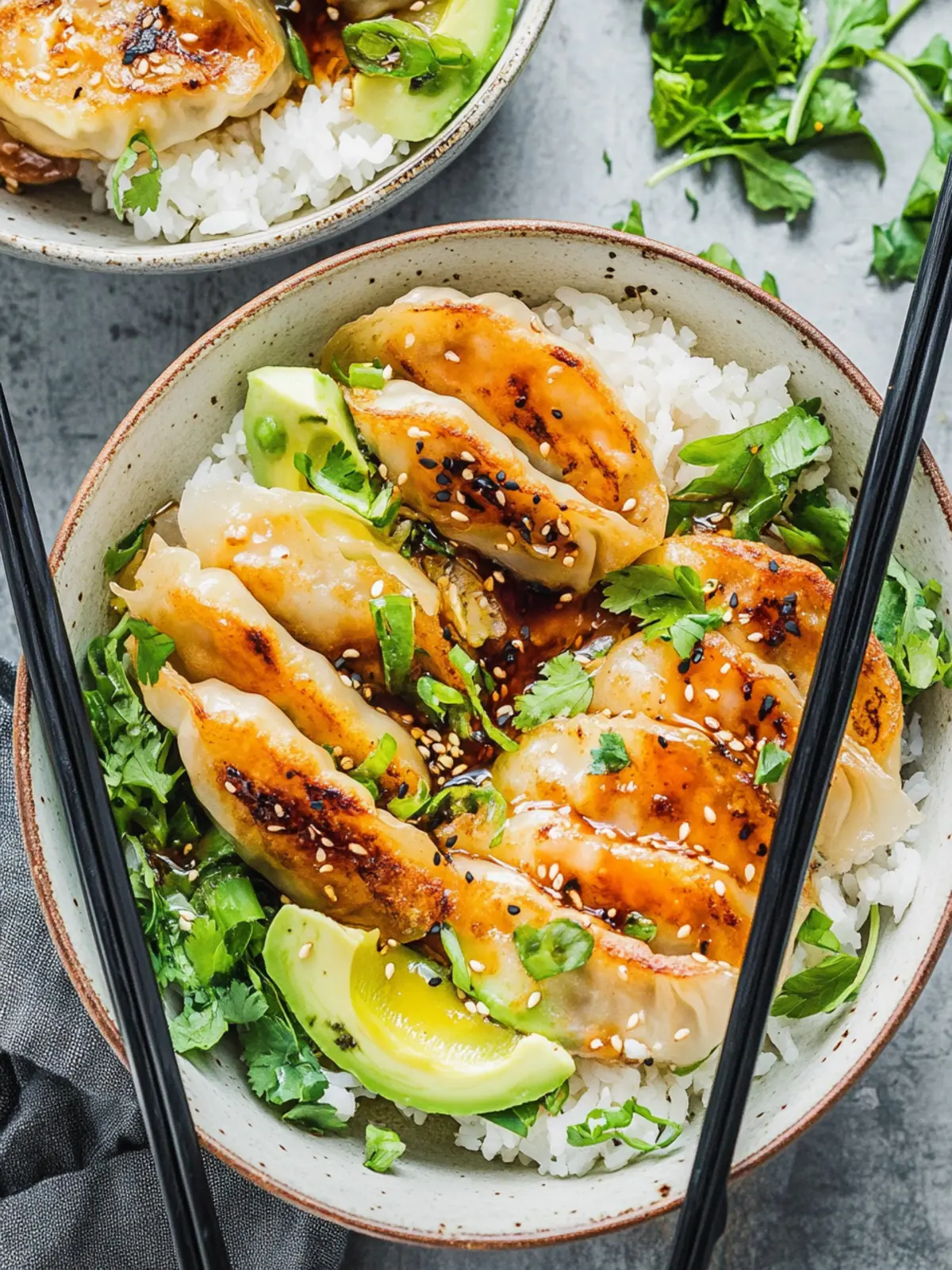 Potsticker Rice Bowls