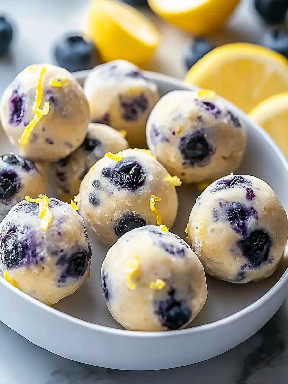 Zesty Lemon Blueberry Protein Bites