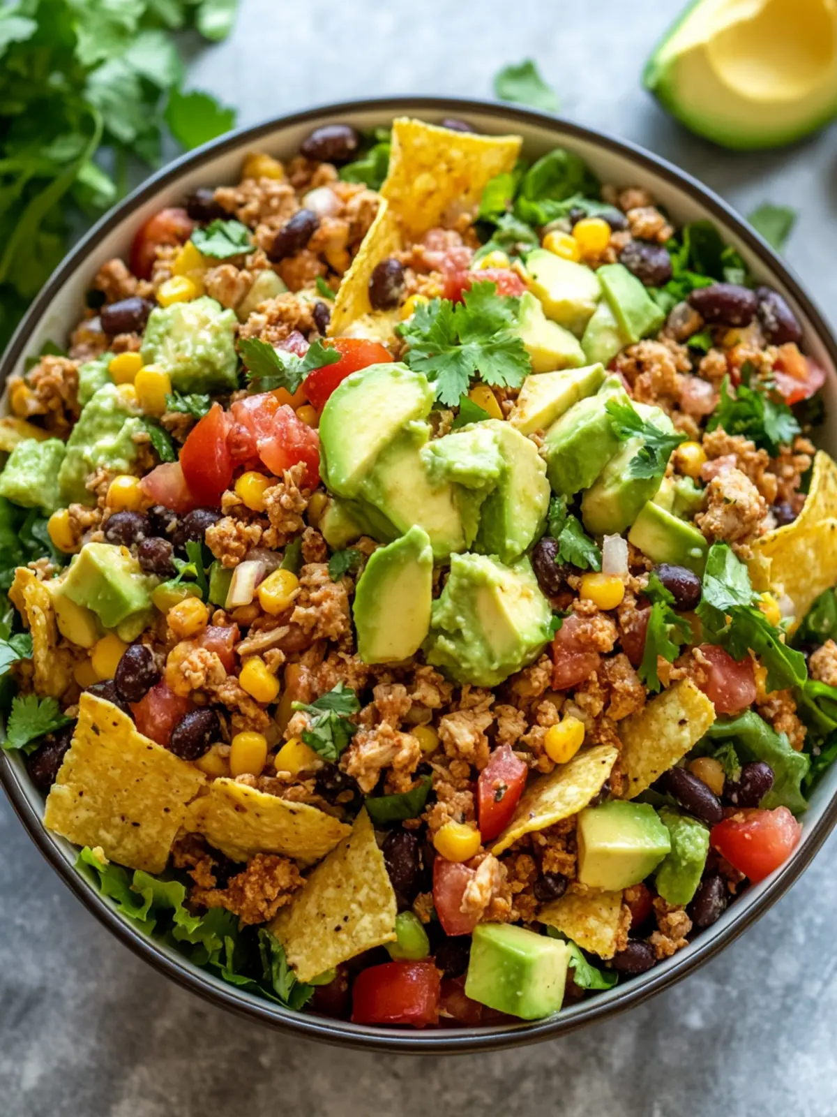 Chopped Taco Ground Chicken Salad Recipe