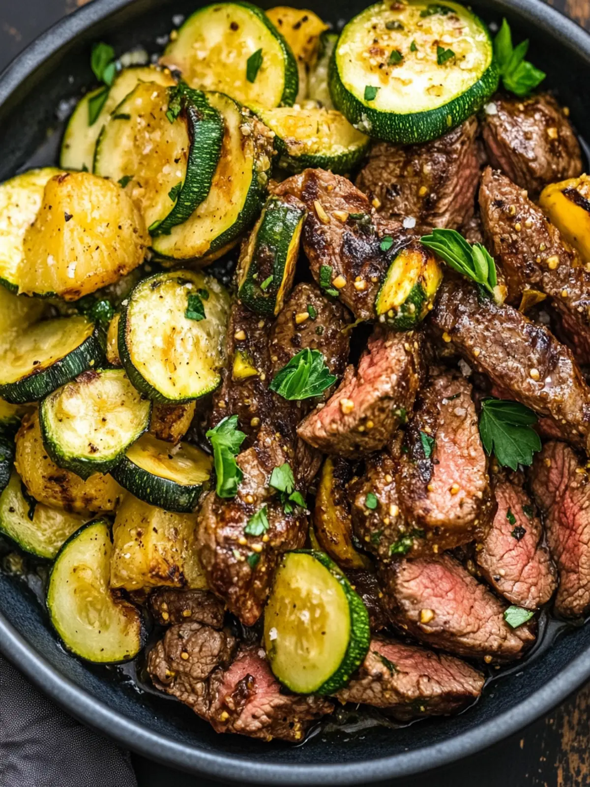 Effortless Garlic Butter Steak and Zucchini: Weeknight Delight 3 Effortless Garlic Butter Steak and Zucchini