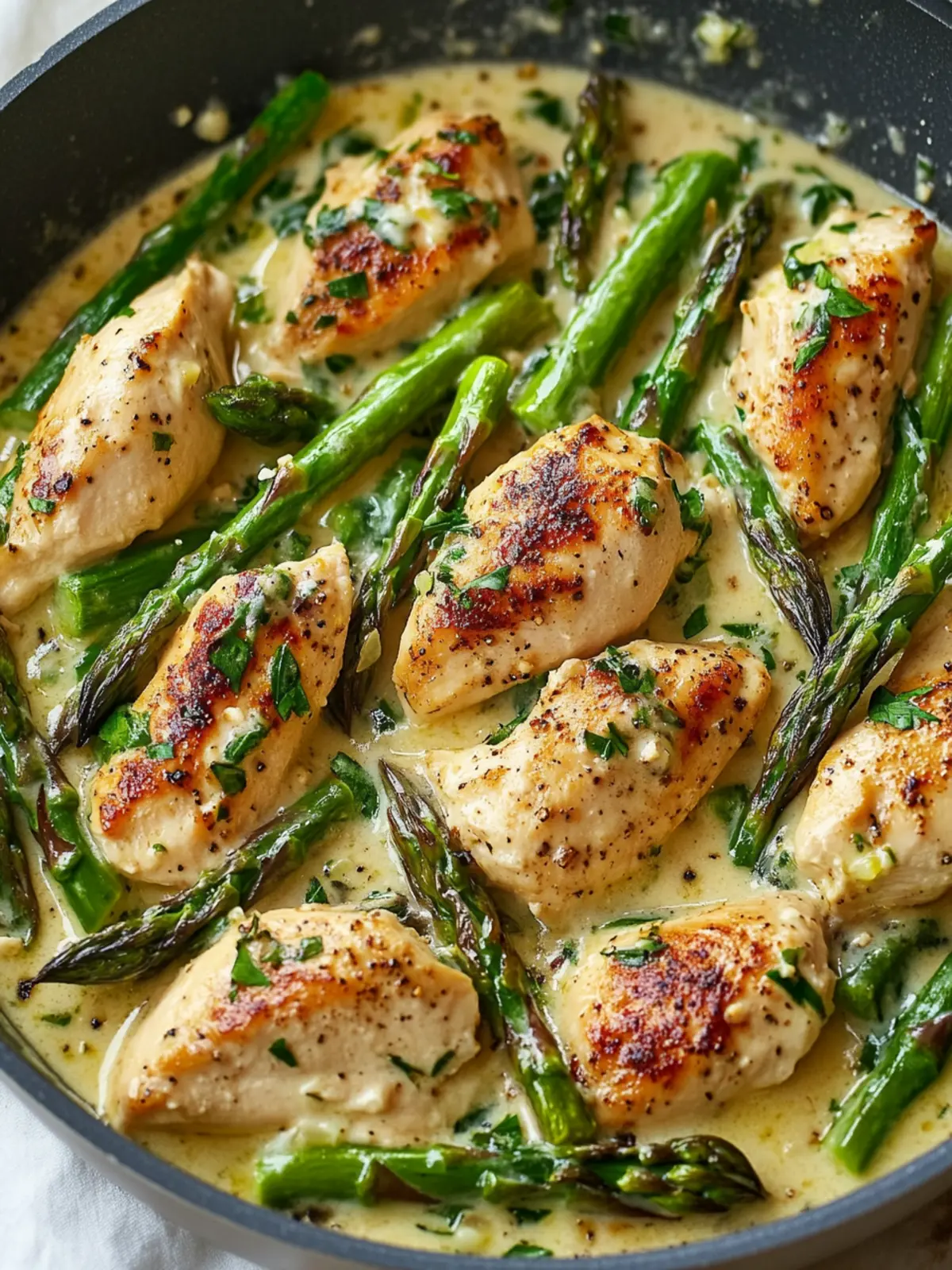 Creamy Chicken Asparagus Skillet Ready in 30 Minutes! 2 Creamy Chicken Asparagus Skillet