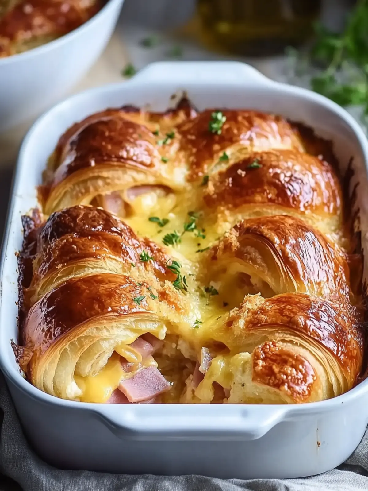 Ham And Cheese Croissant Brunch Bake