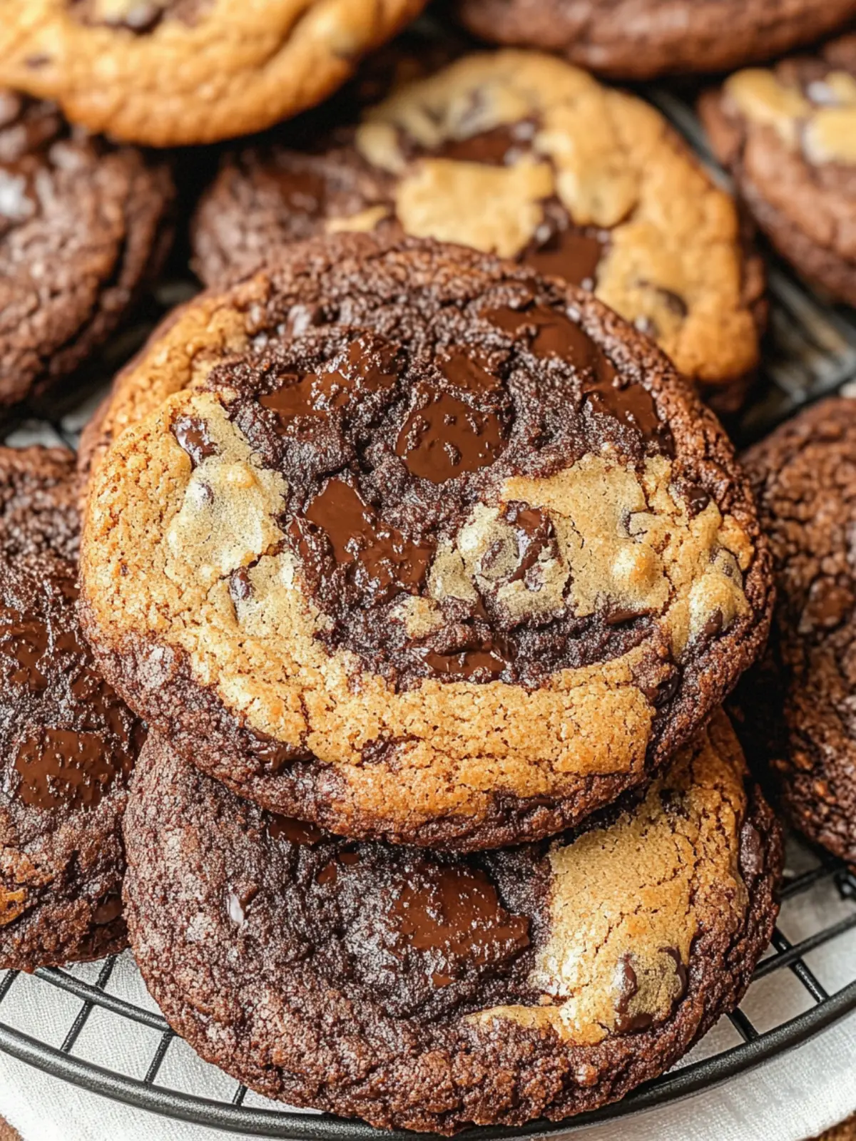 Decadent Brookie Cookies: Brownie Meets Chocolate Chip Bliss 2 Brookie Cookies (Brownie Chocolate Chip Cookies)
