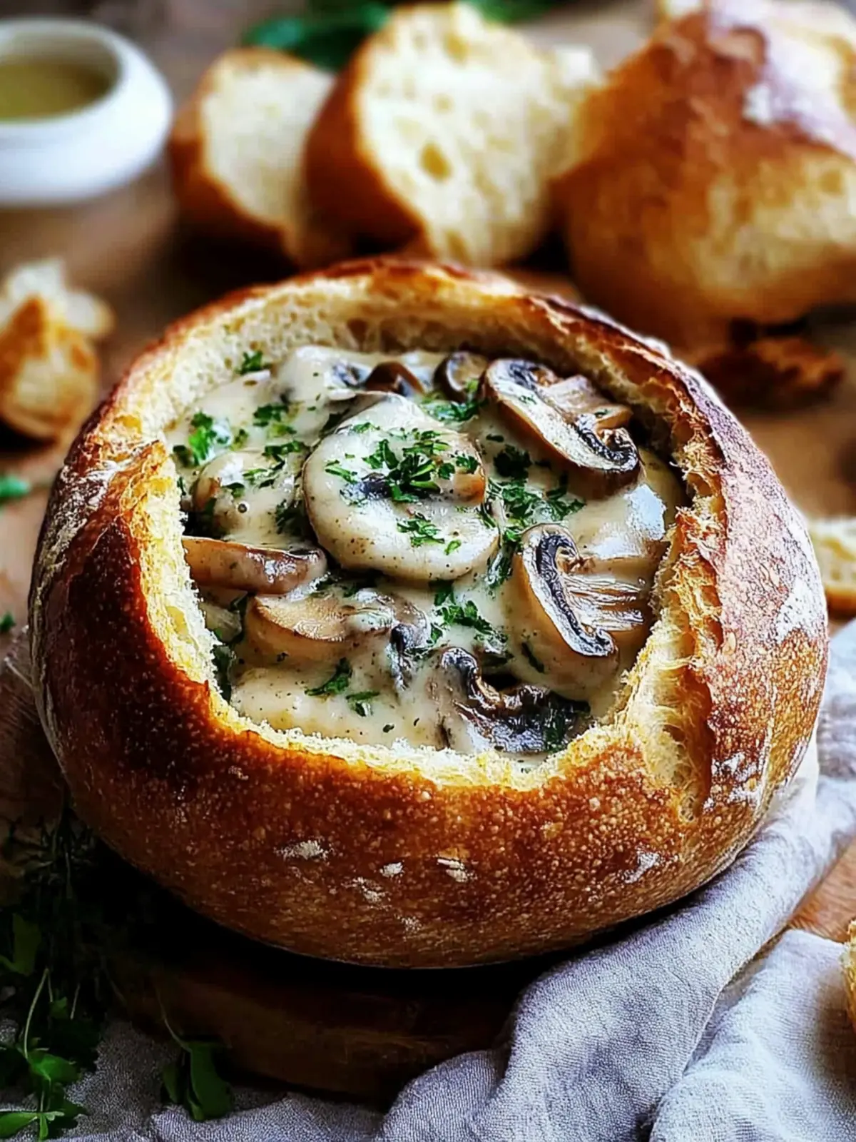 Deliciously Cozy Creamy Mushroom Bread Bowl Recipe 2 Creamy Mushroom Bread Bowl Recipe