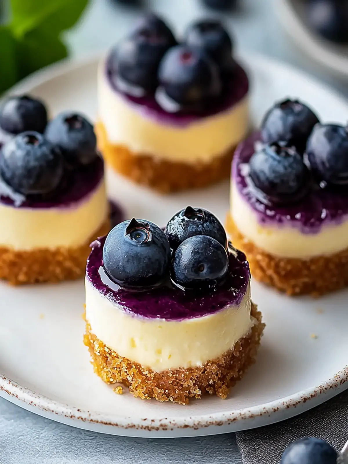 Mini Lemon Blueberry Cheesecakes